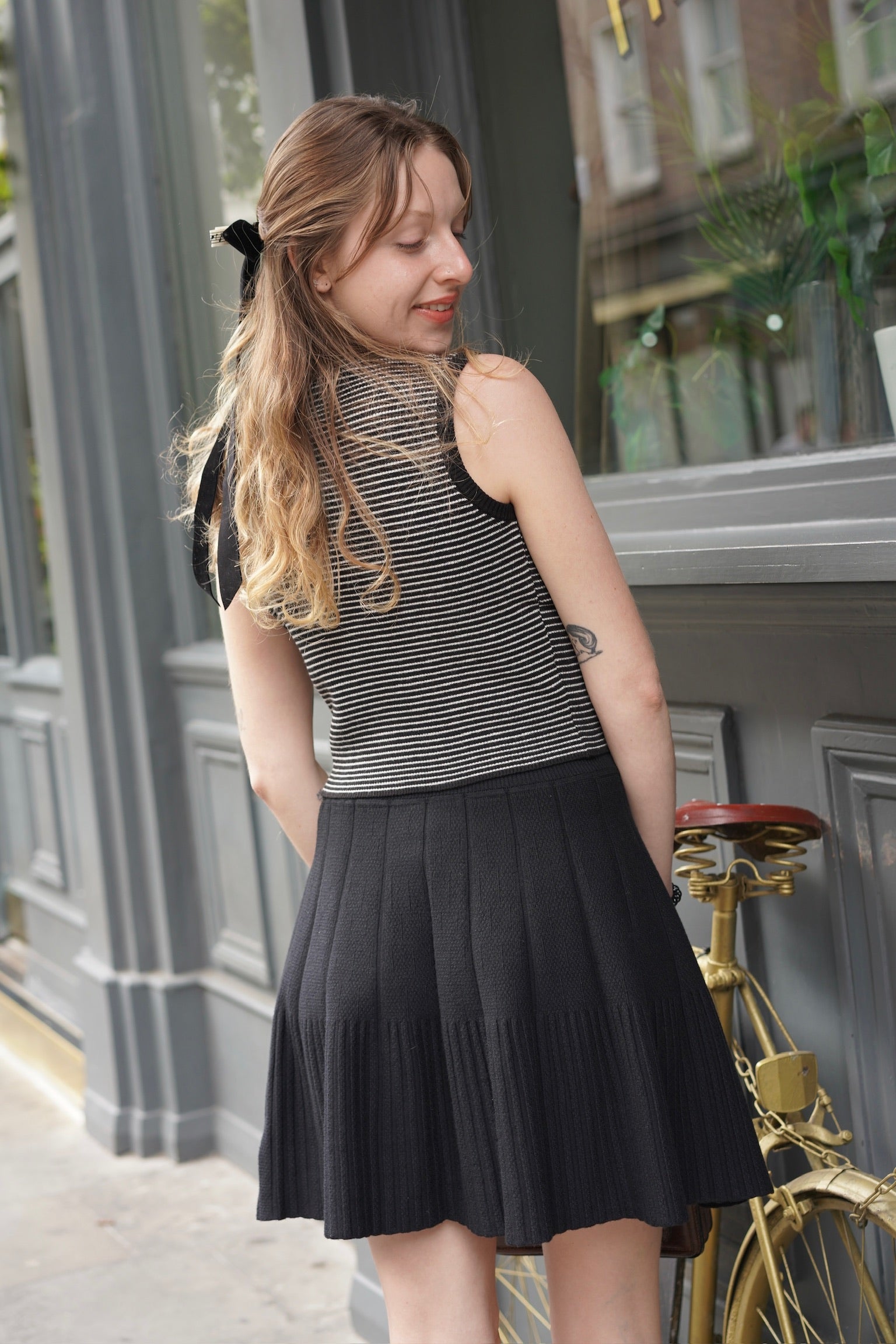 Seafarer Cropped Knit Top (Black)