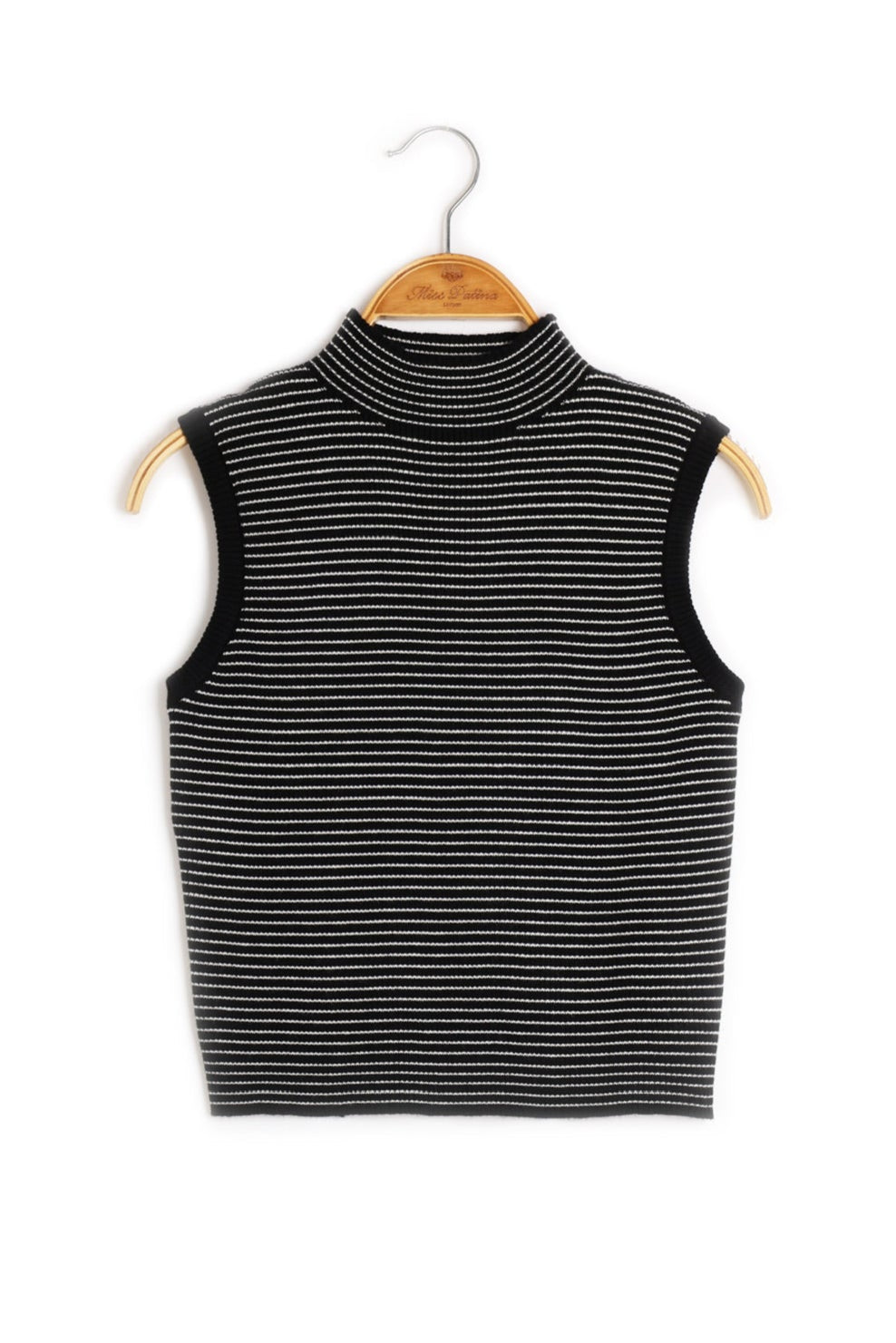 Seafarer Cropped Knit Top (Black)