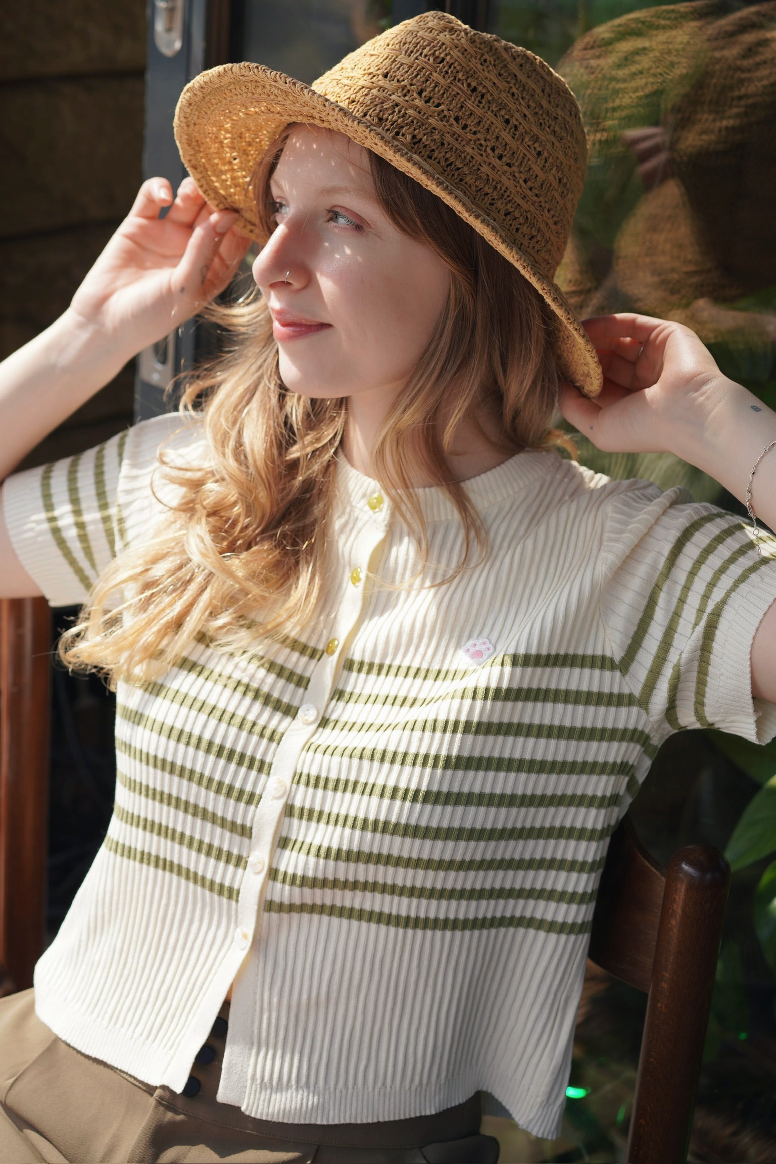 Seaside Stroll Striped Top (Green)