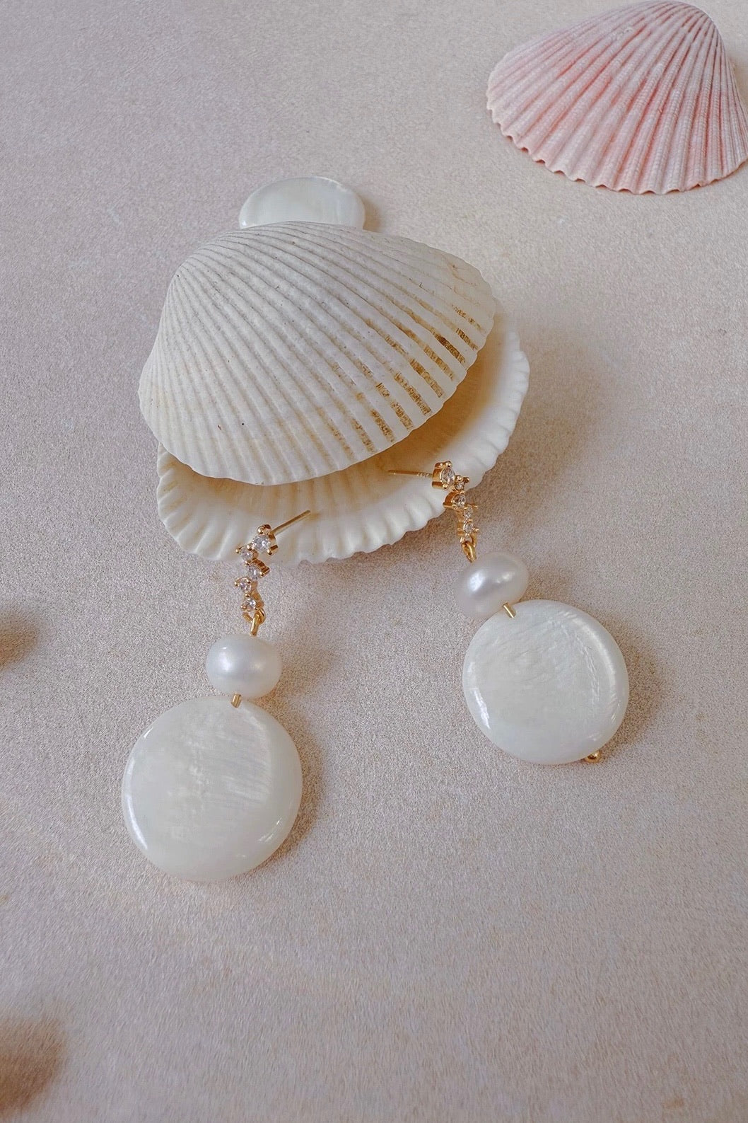 Sixties Pearl & Shell Earrings