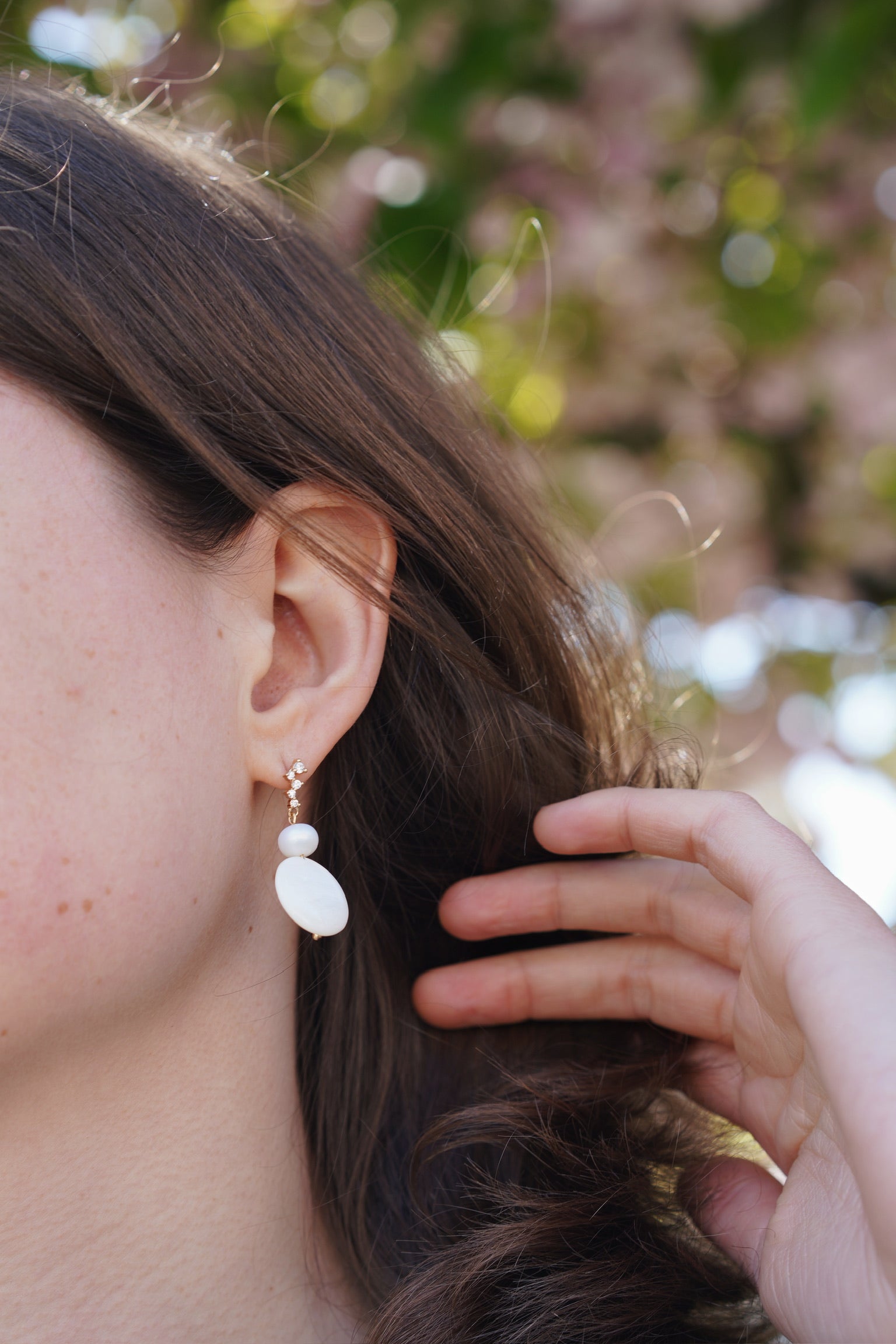 Sixties Pearl & Shell Earrings