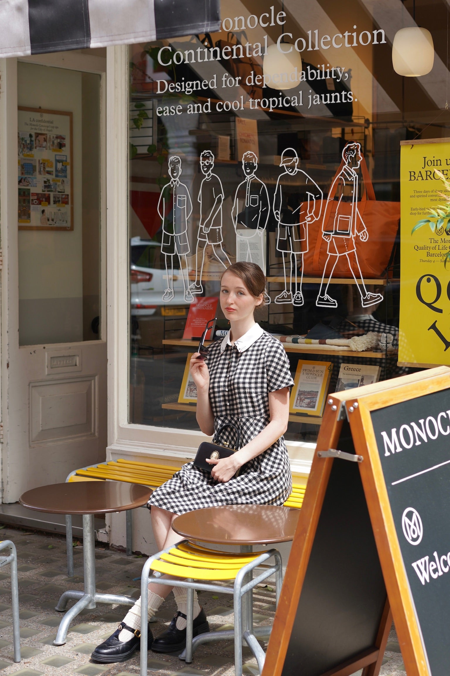 Snacking Kitten Gingham Dress