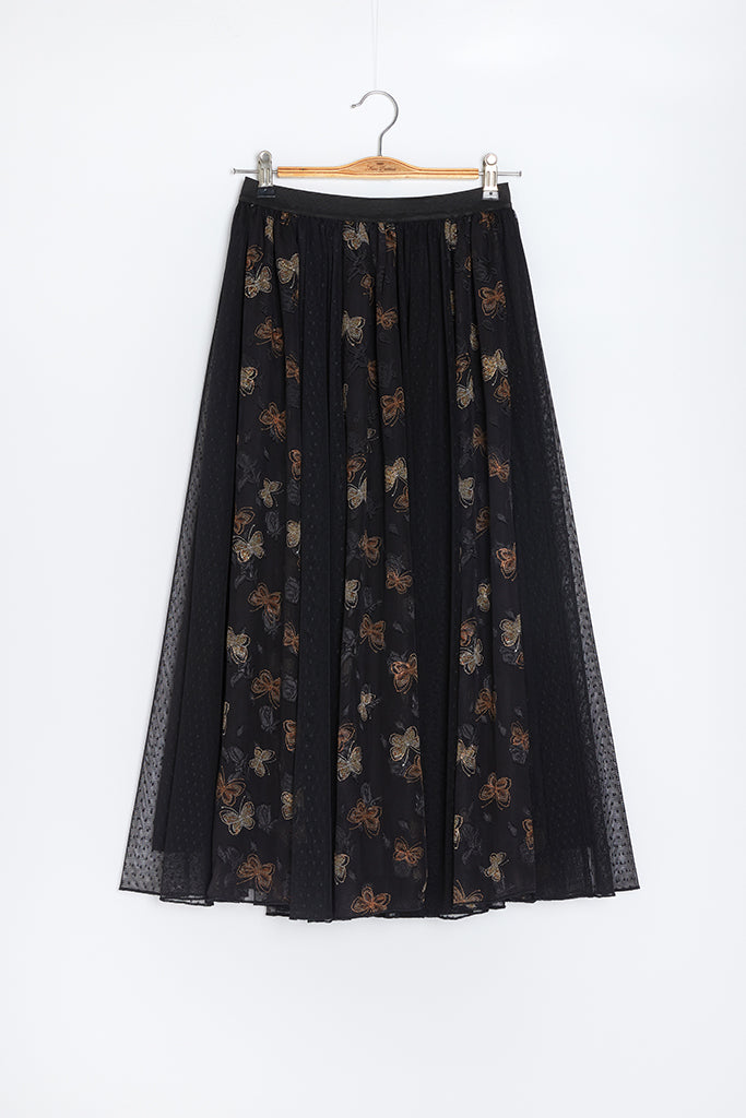 Swan Mesh Skirt (Black)