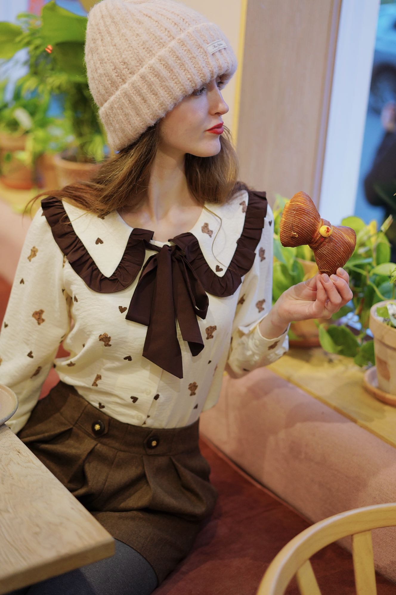 Cosy Cloud Knit Hat (Pale Pink)