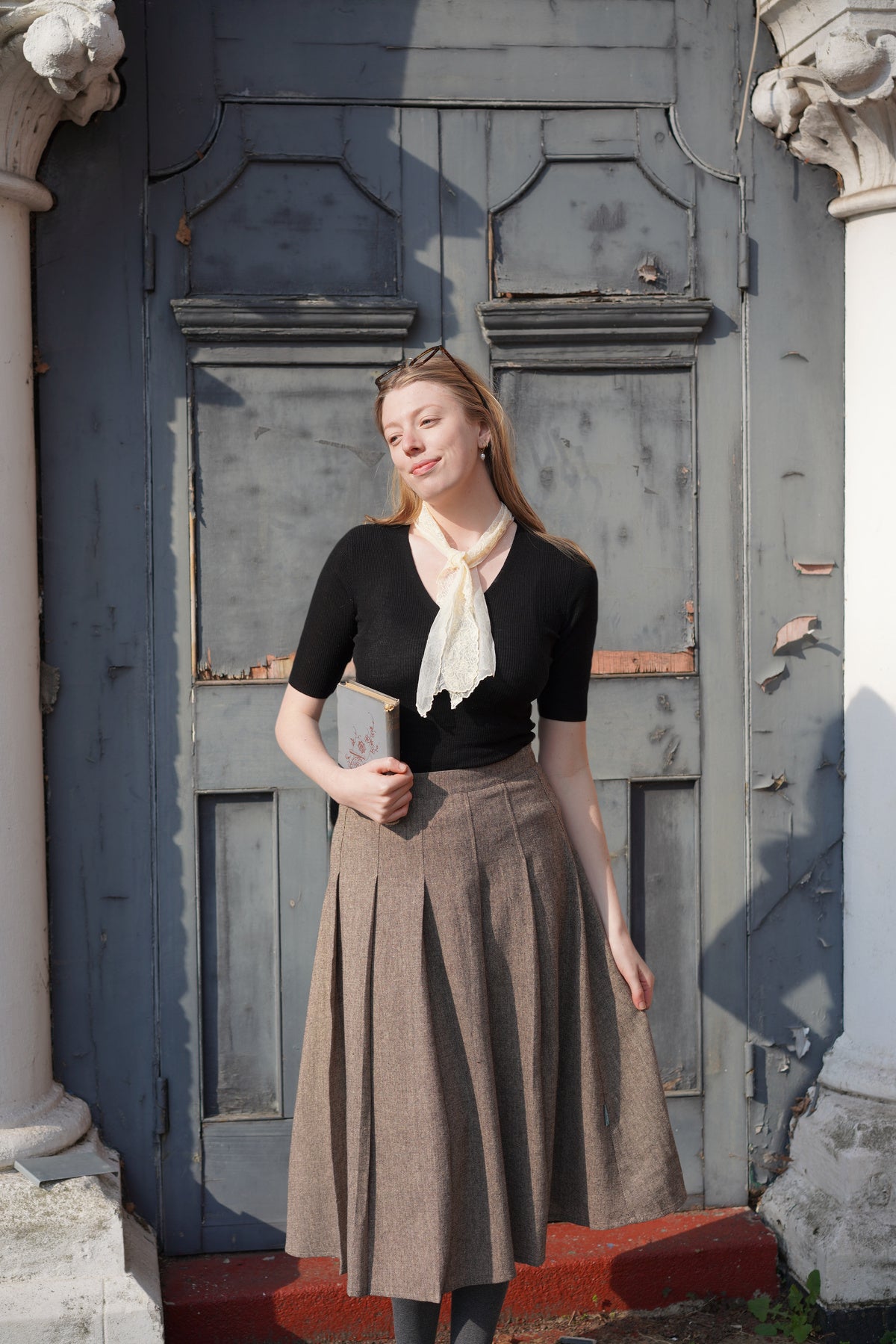 The Shelby Tweed Skirt (Brown)