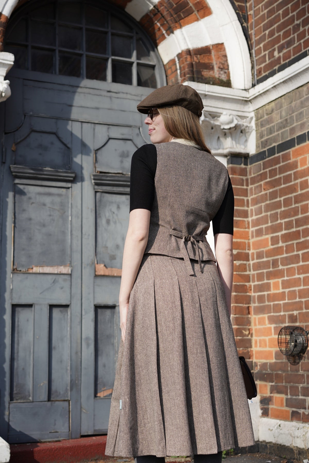 The Shelby Tweed Skirt (Brown)
