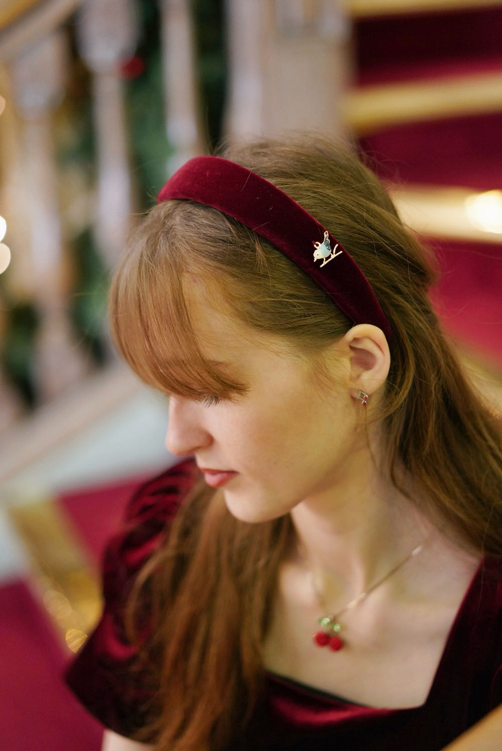 Lucky bird velvet headband