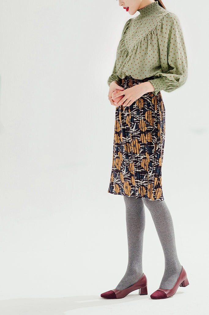Velvety Pleats Skirt