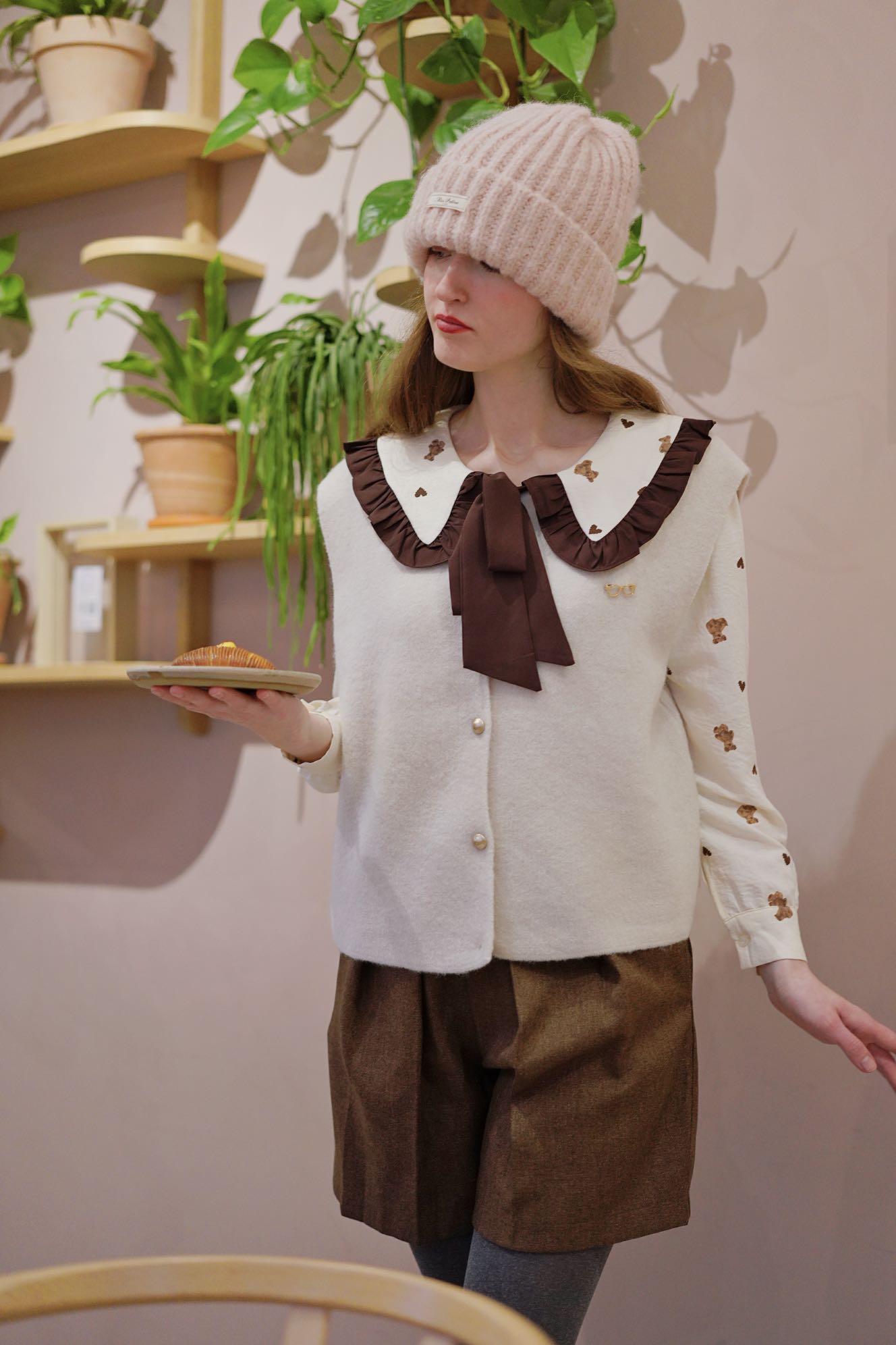 Cosy Cloud Knit Hat (Pale Pink)