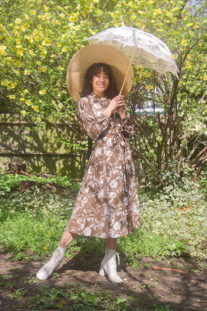 Pomegranate Tea Party Shirt Dress
