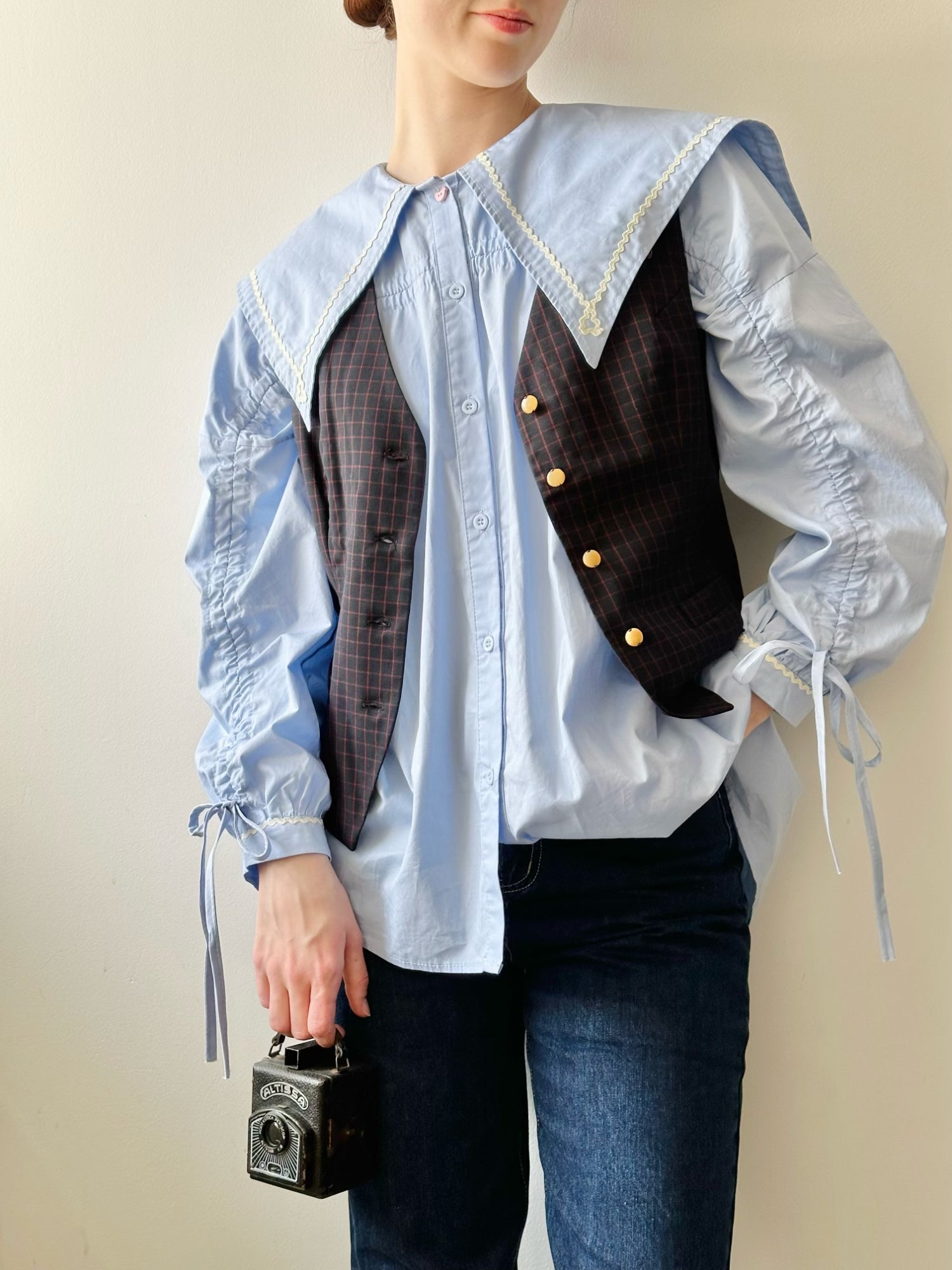 Sailor Sally Cotton Blouse (Blue)