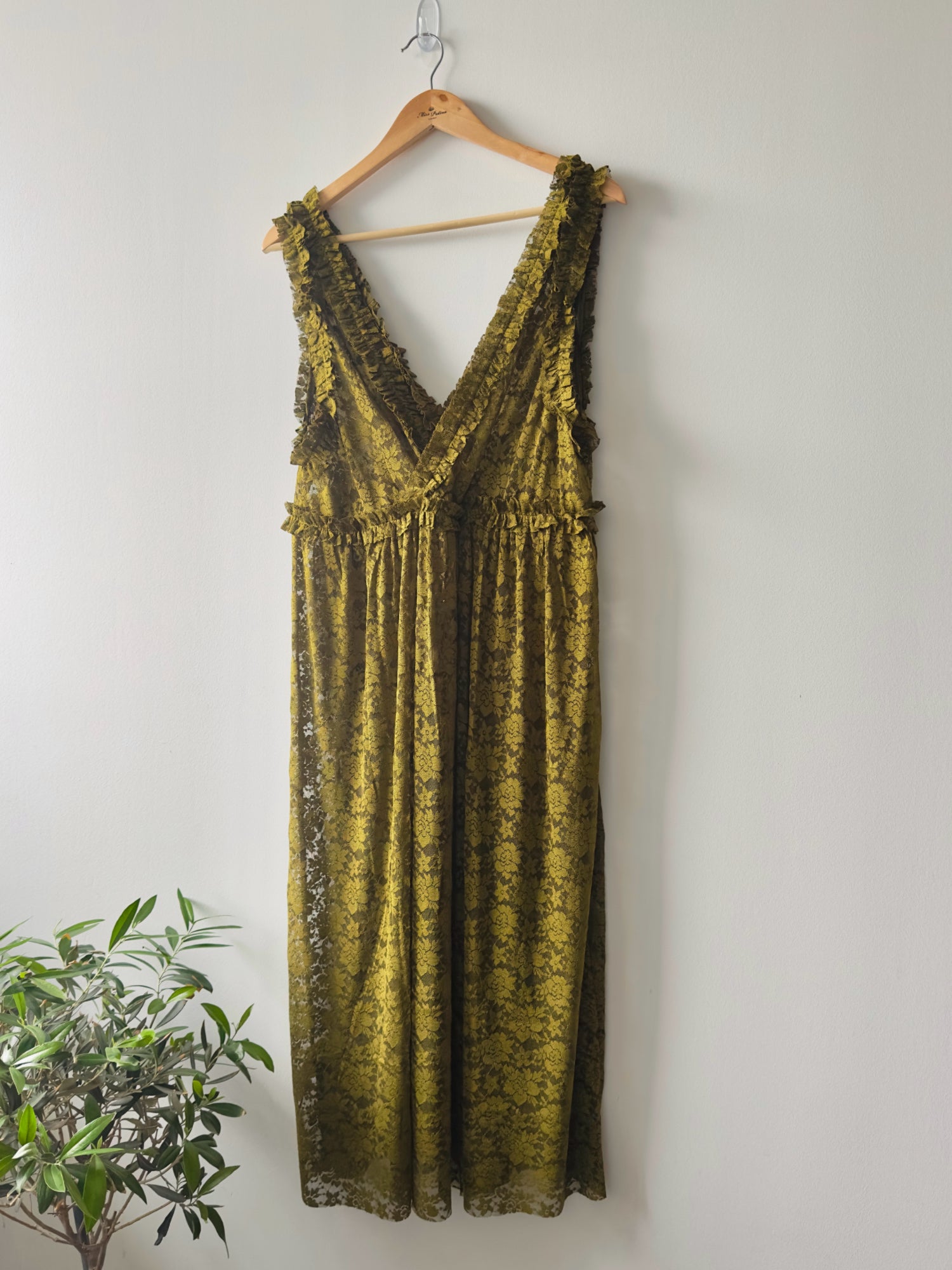 Tadema Dress (Mustard Green)