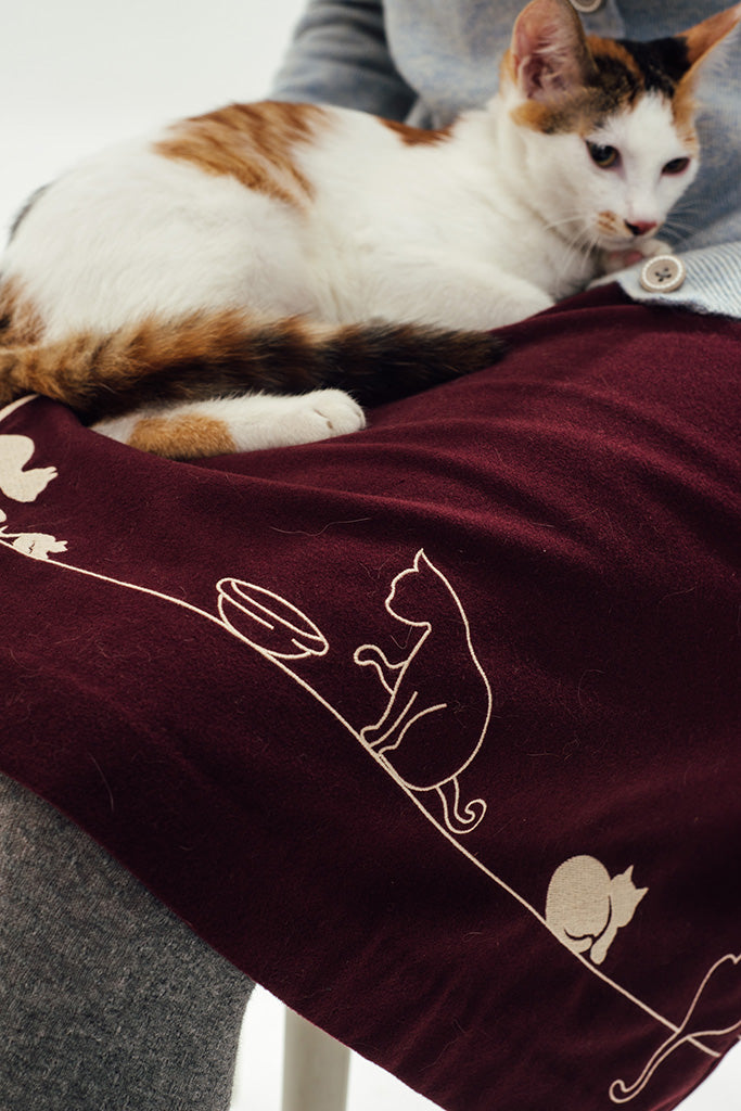 Feline Fling Skirt (Burgundy) 09