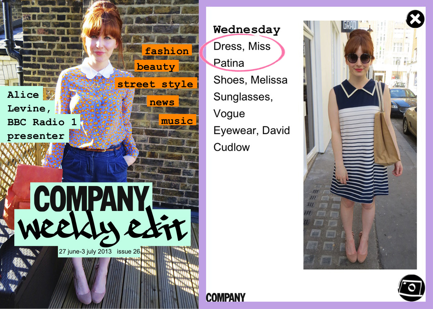 Alice Levine wears Miss Patina