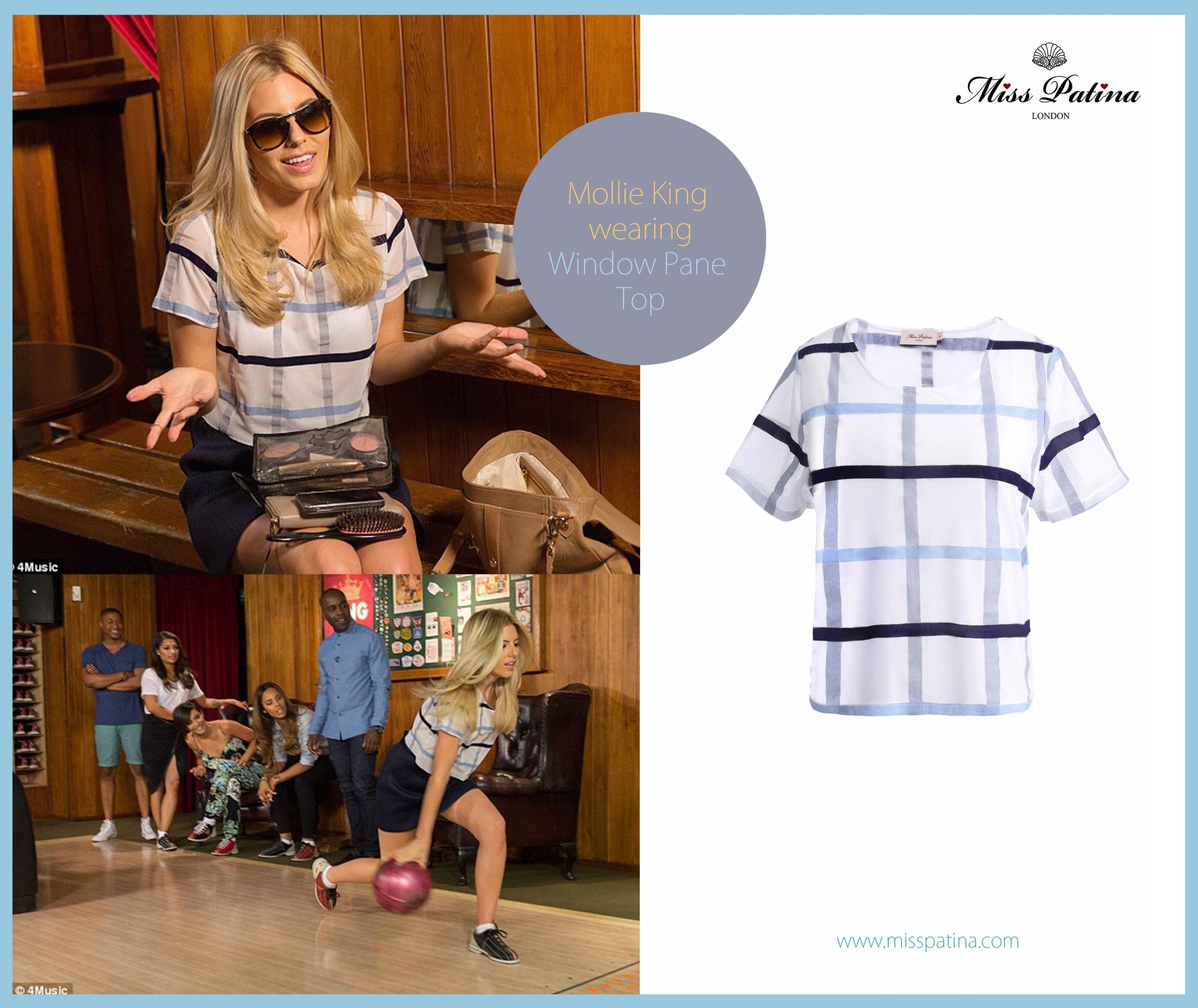 Spotted: Mollie King Wearing Miss Patina Window Pane Top