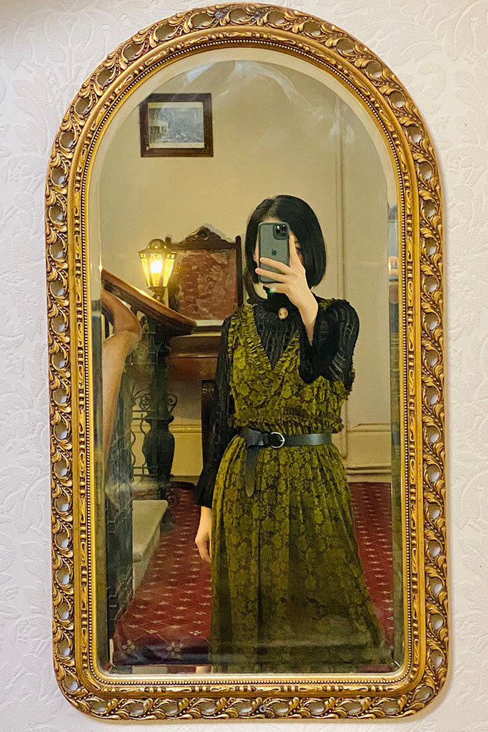 Tadema Dress (Mustard Green)