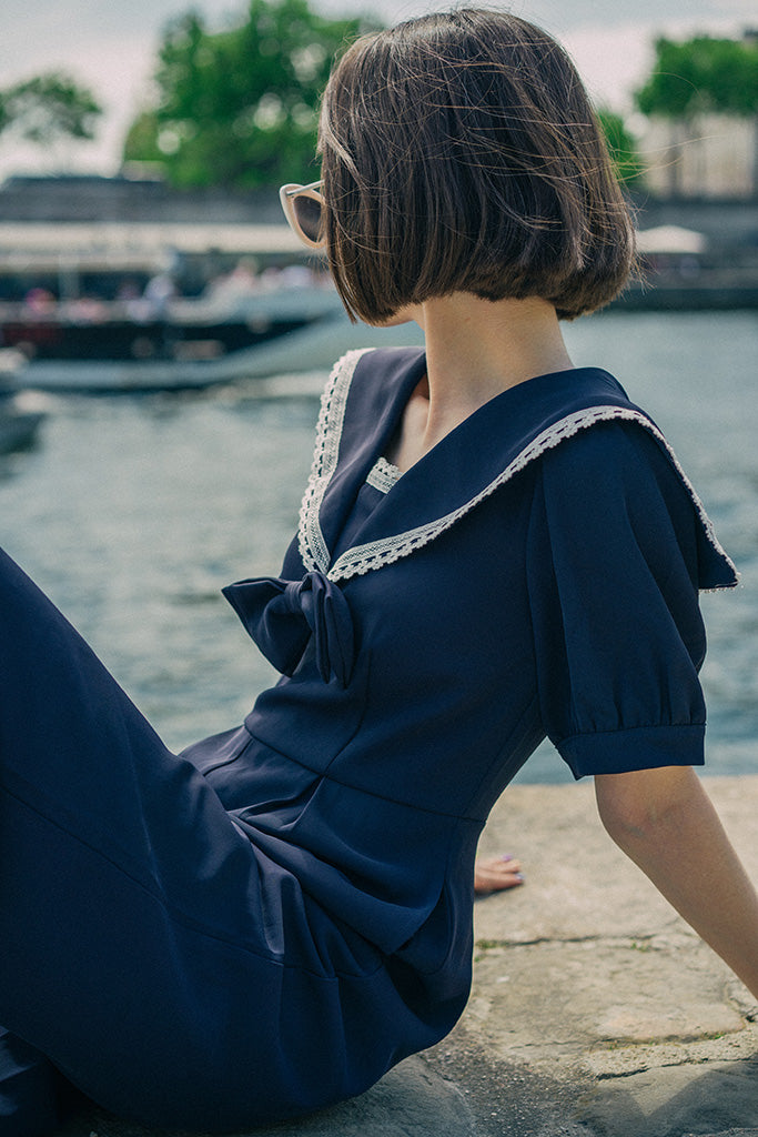 ri　SAILOR LACE COLLAR JUMP SUIT Ameri（アメリ）の「SAILOR LACE COLLAR JUMP SUIT（つなぎ