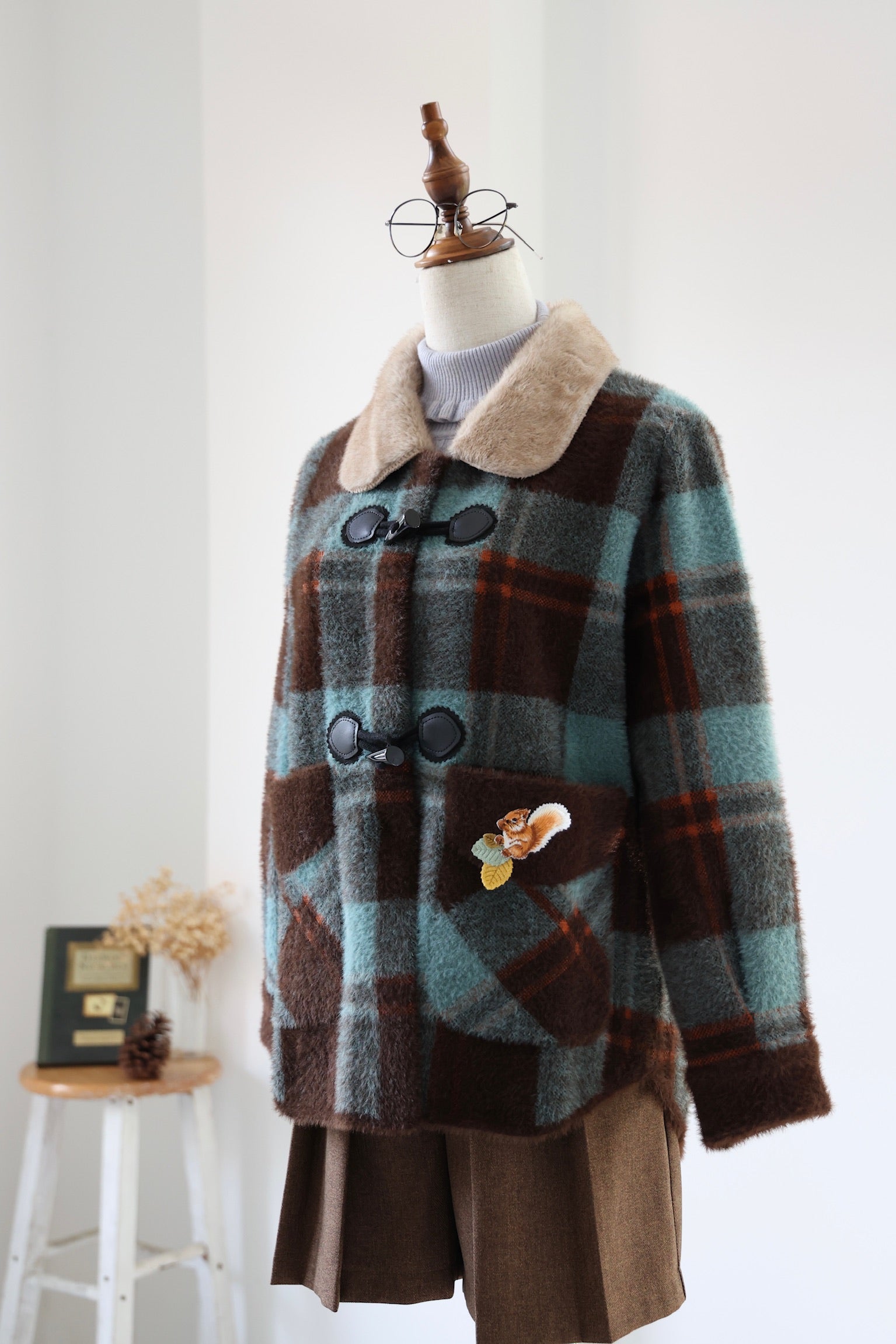 Woodland Duffle Knit Jacket (blue)