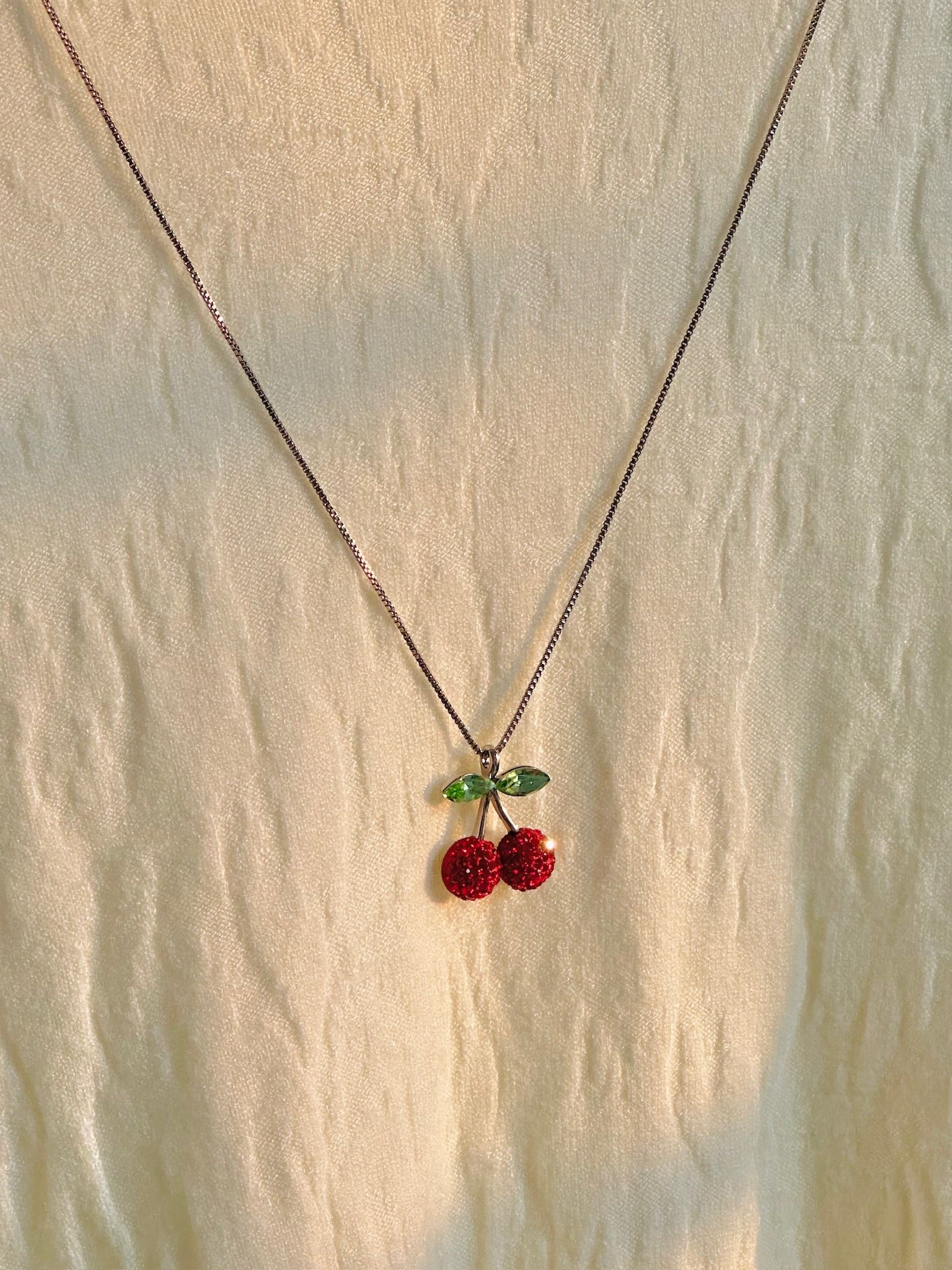 Sparkling Cherry Necklace