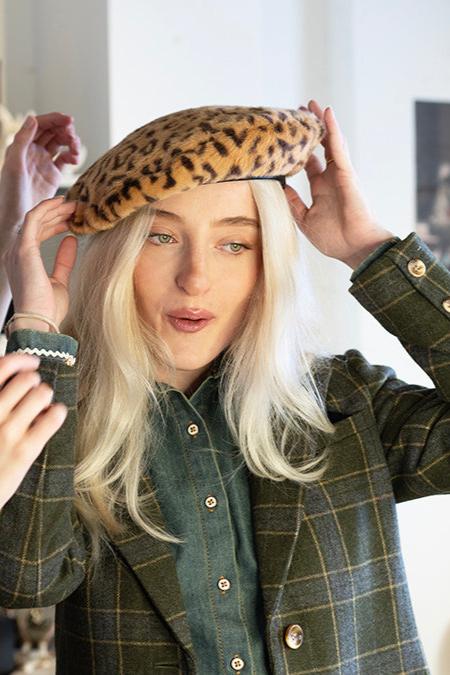 Carnaby Leopard Beret