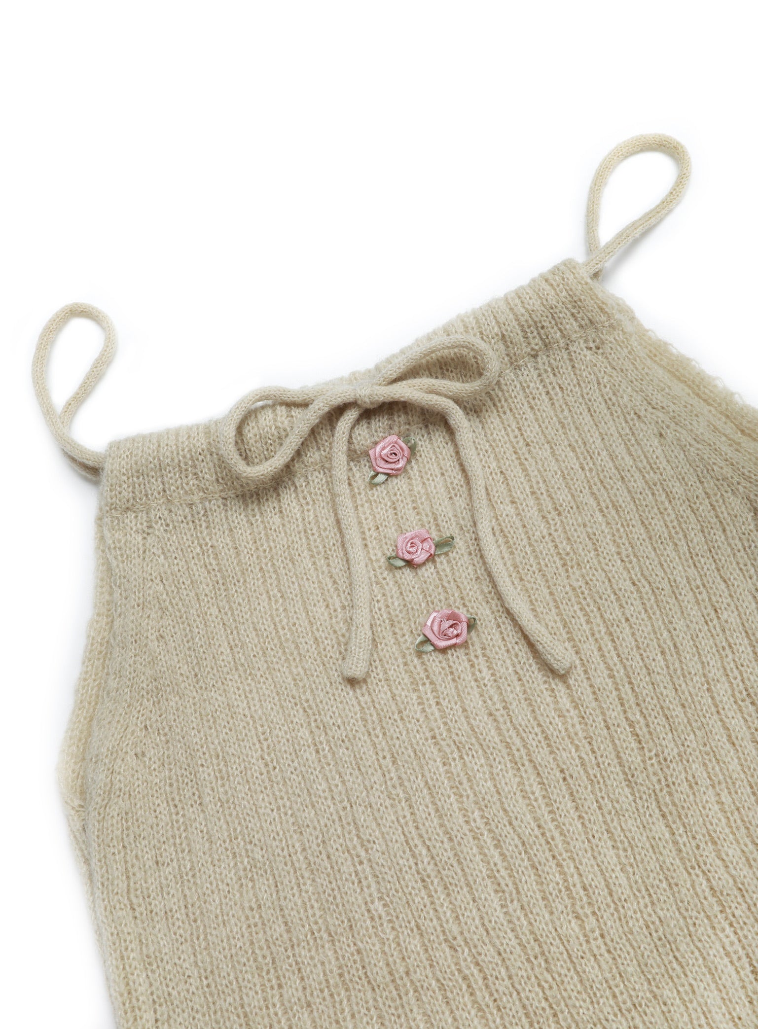 Retro Rose Knit Top & Cardigan Set