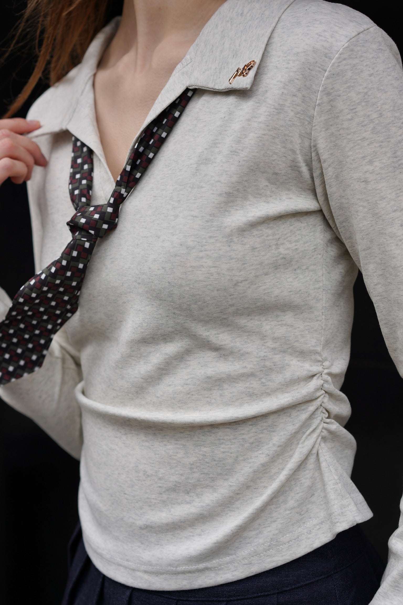 90s Tie Preppy Top