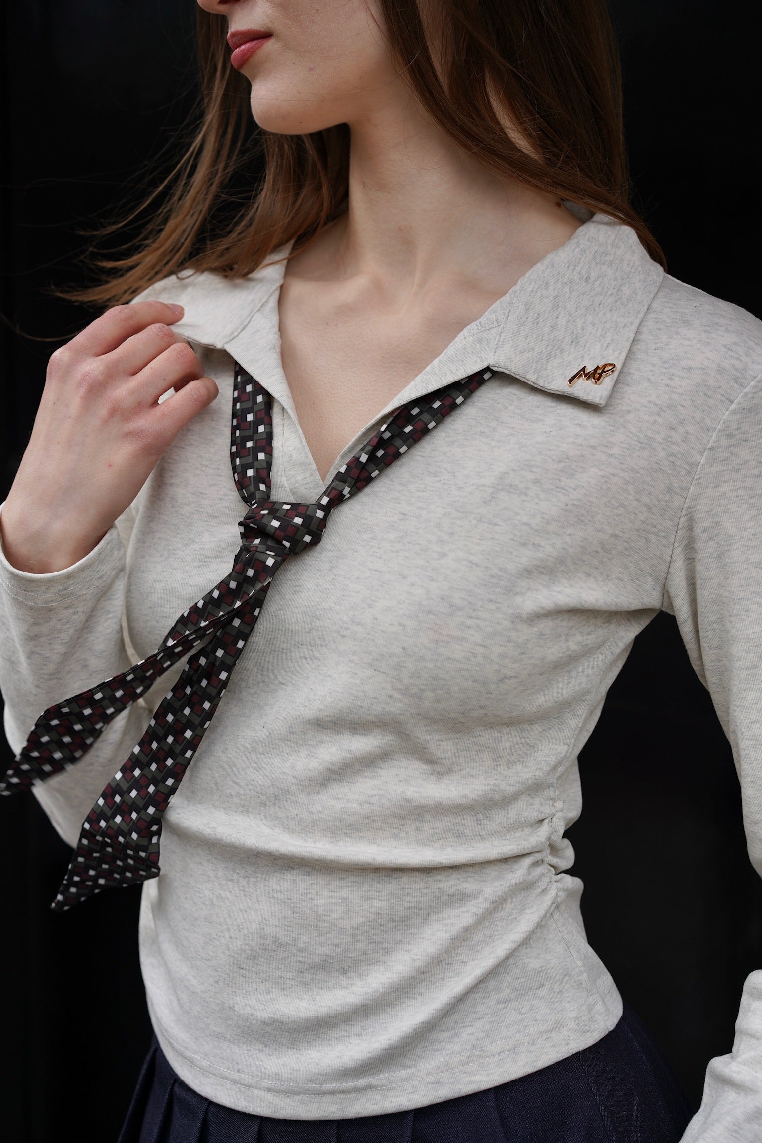90s Tie Preppy Top