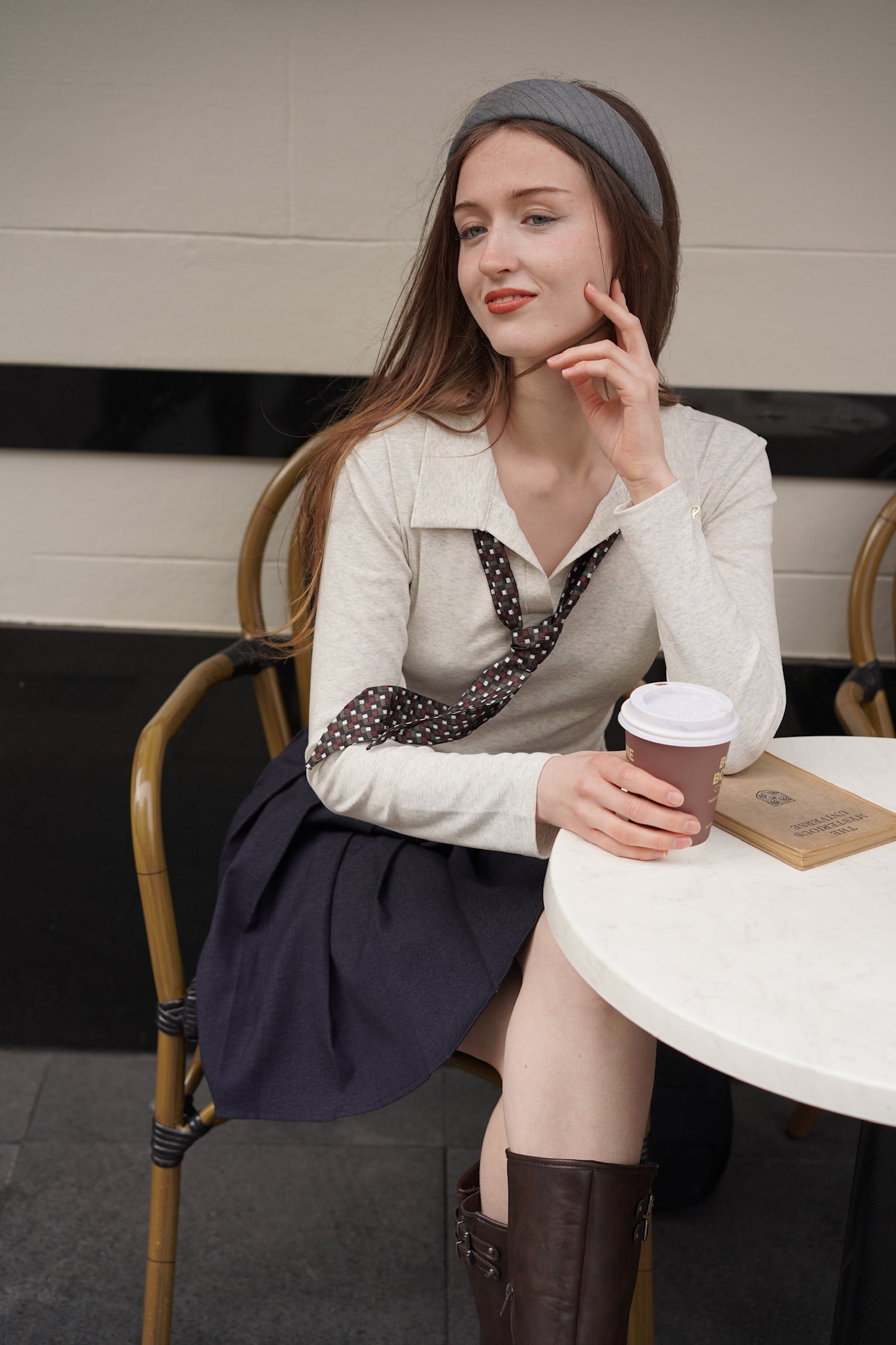 90s Tie Preppy Top