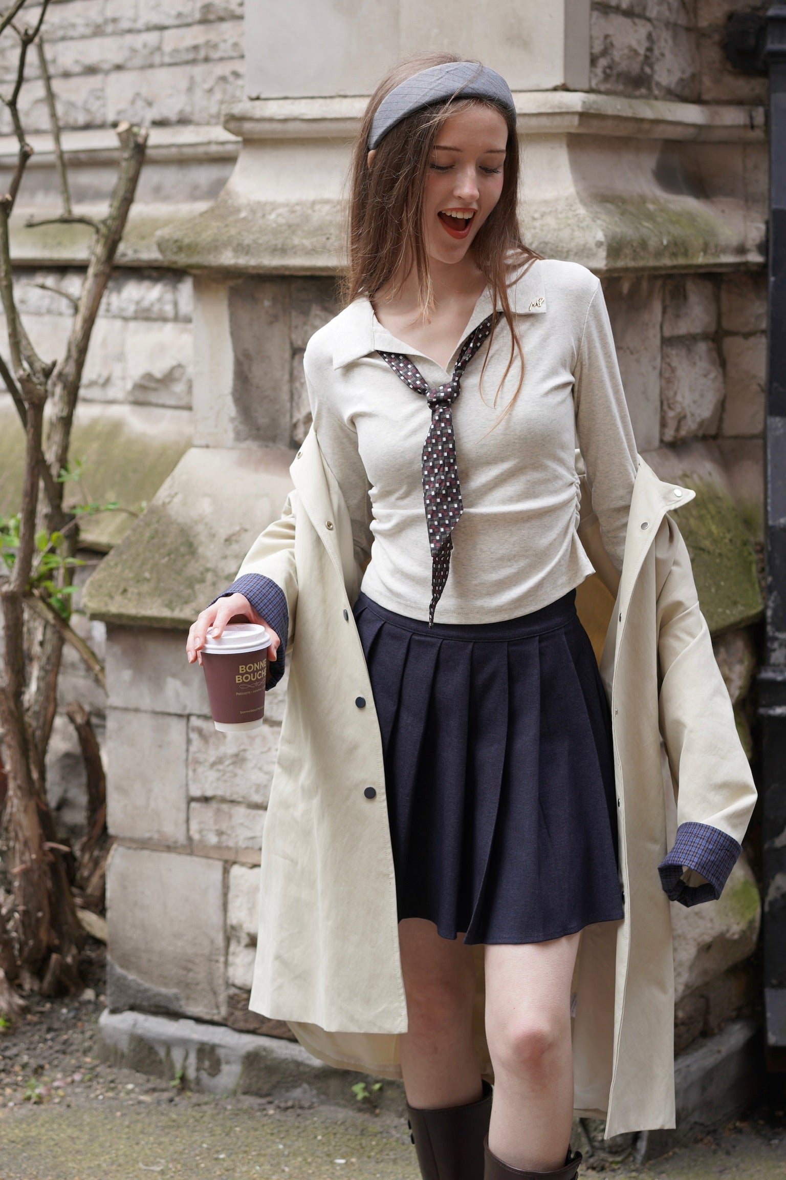 90s Tie Preppy Top