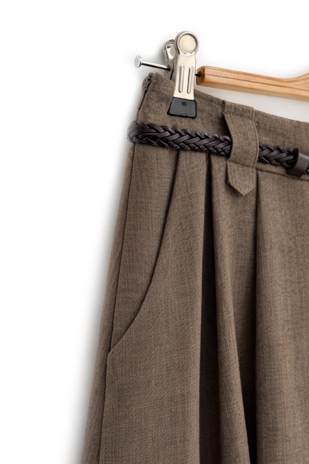 Academy Belted Midi Skirt (Earth)