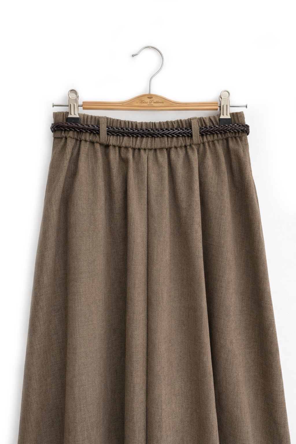 Academy Belted Midi Skirt (Earth)
