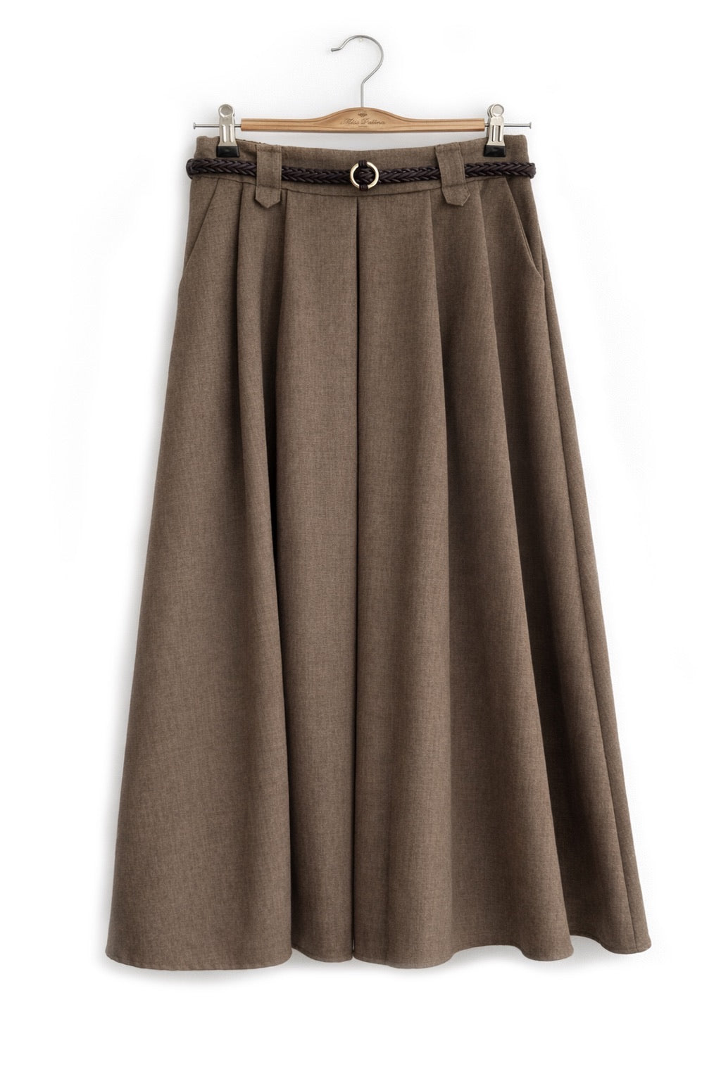 Academy Belted Midi Skirt (Earth)