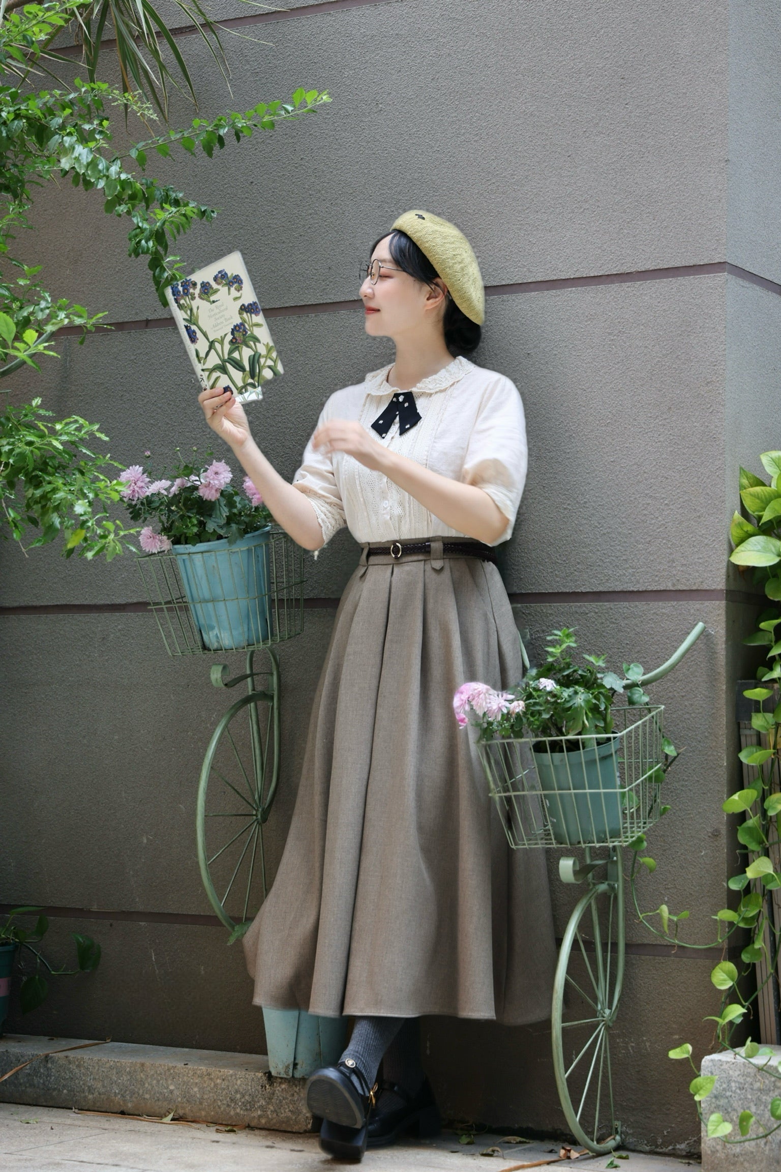 Academy Belted Midi Skirt (Earth)