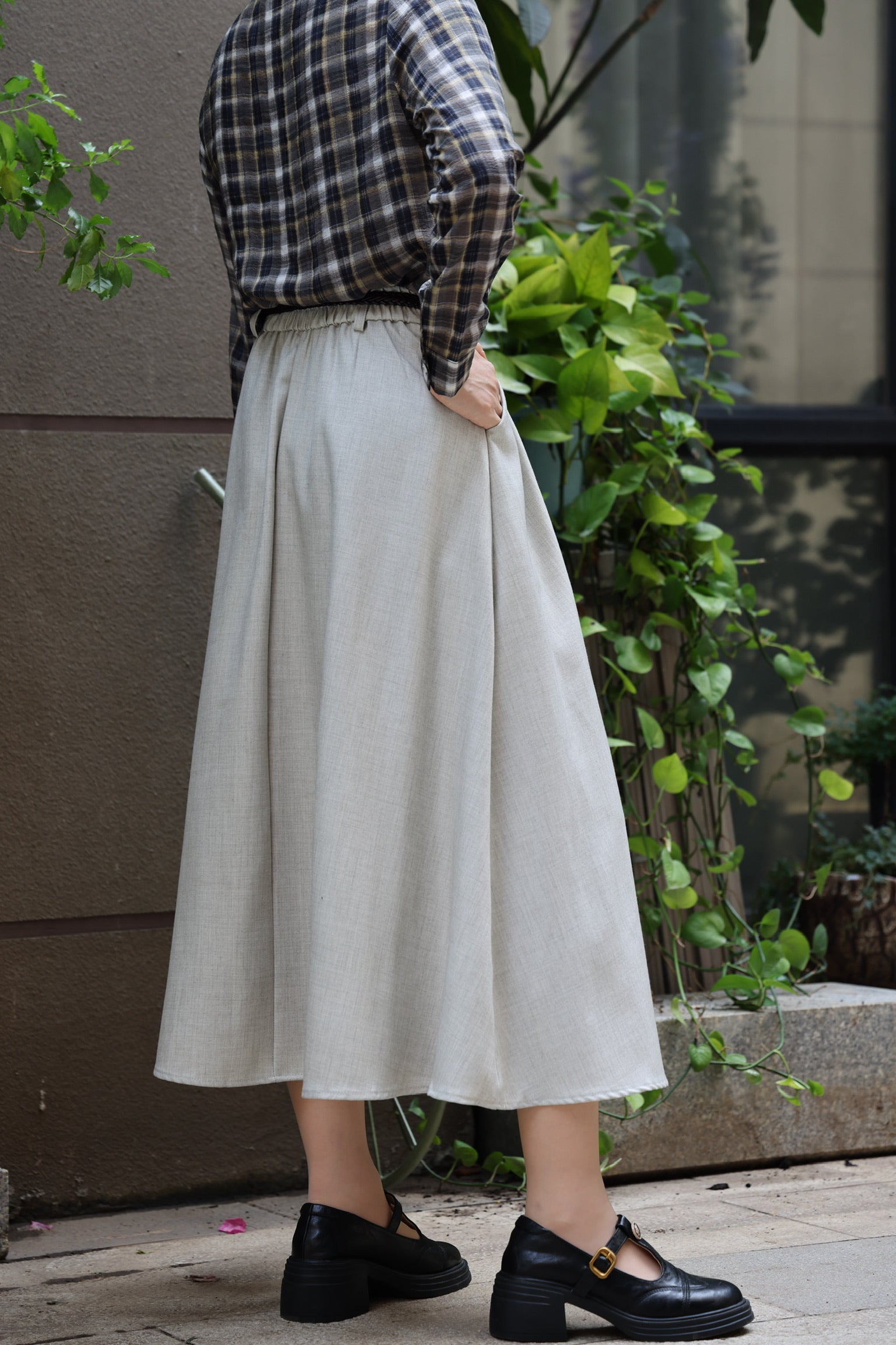 Academy Belted Midi Skirt (Mint)