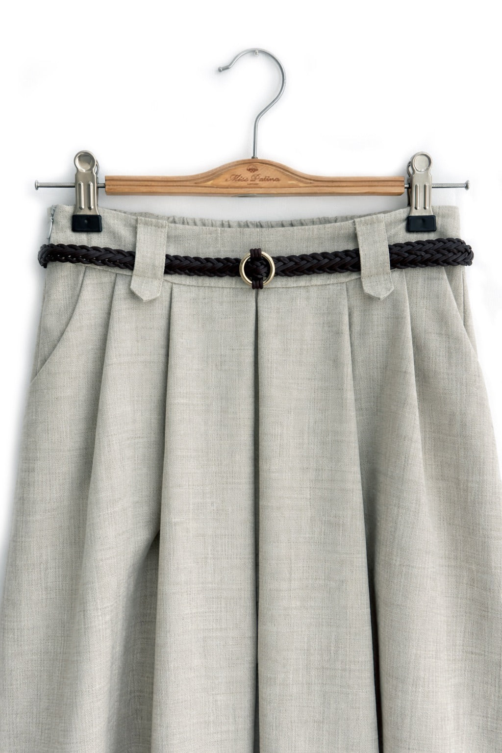 Academy Belted Midi Skirt (Mint)