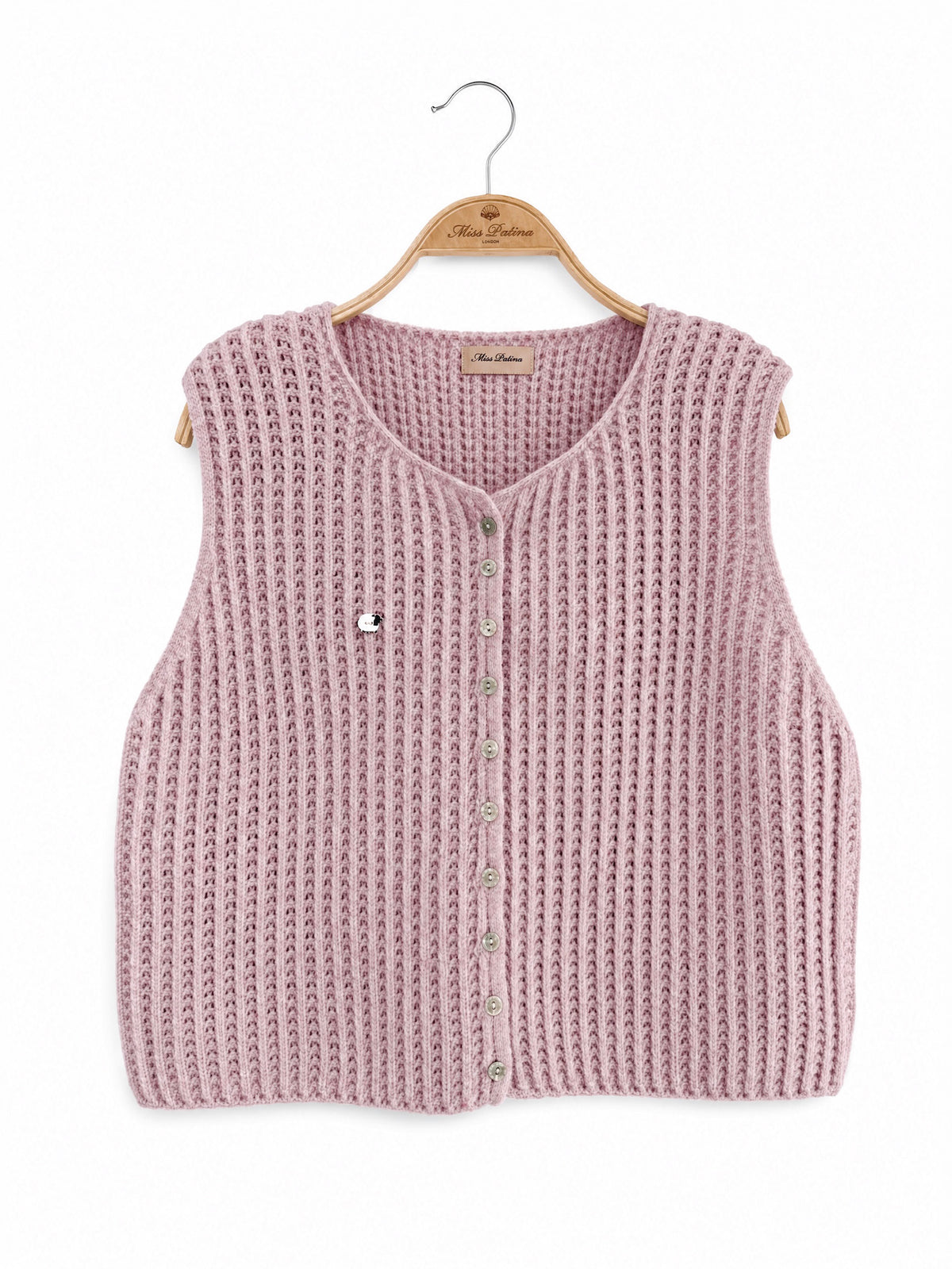 Alpine Cottage Knit Vest (Dusty Pink)