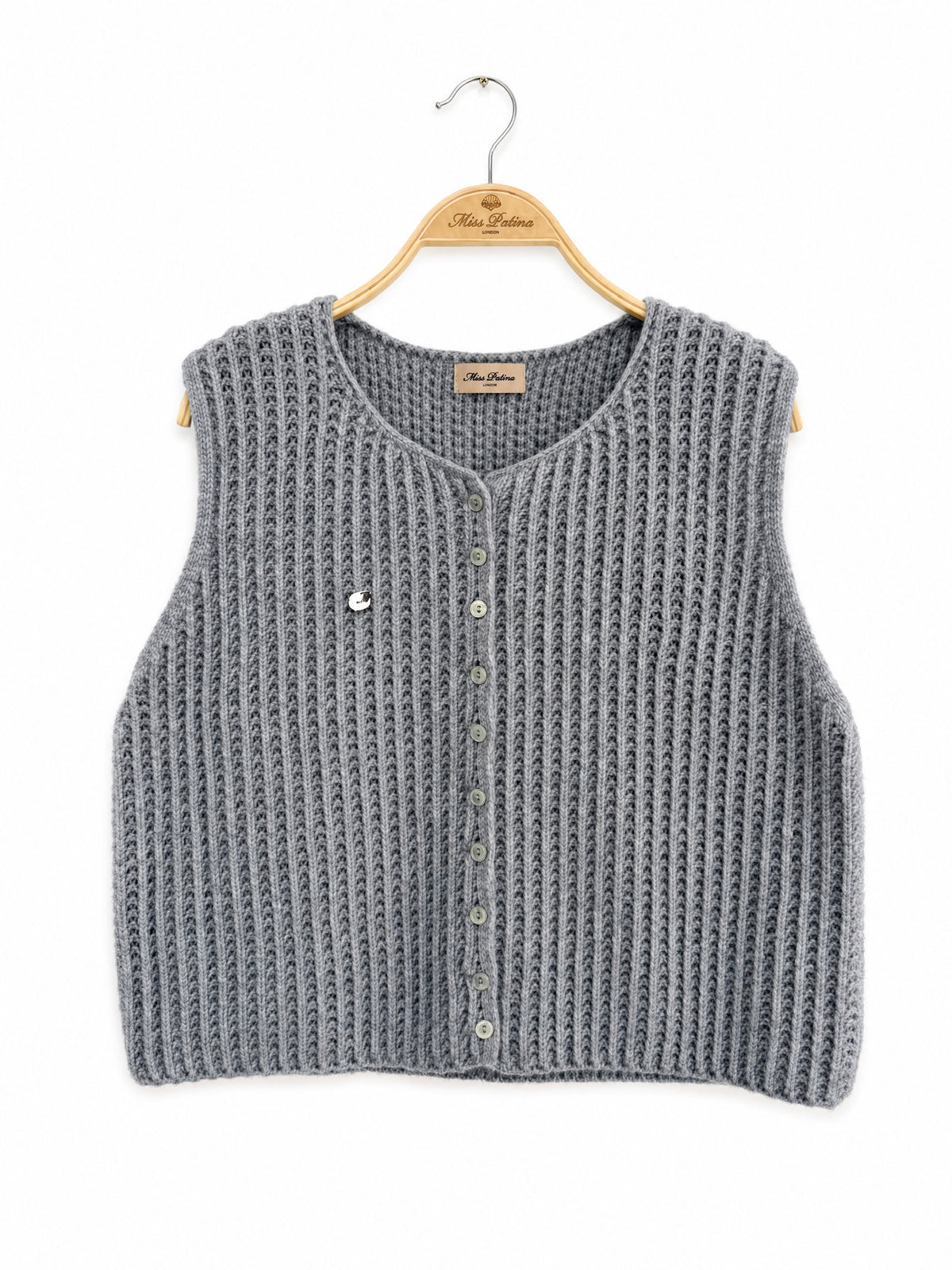 Alpine Cottage Knit Vest (Grey)