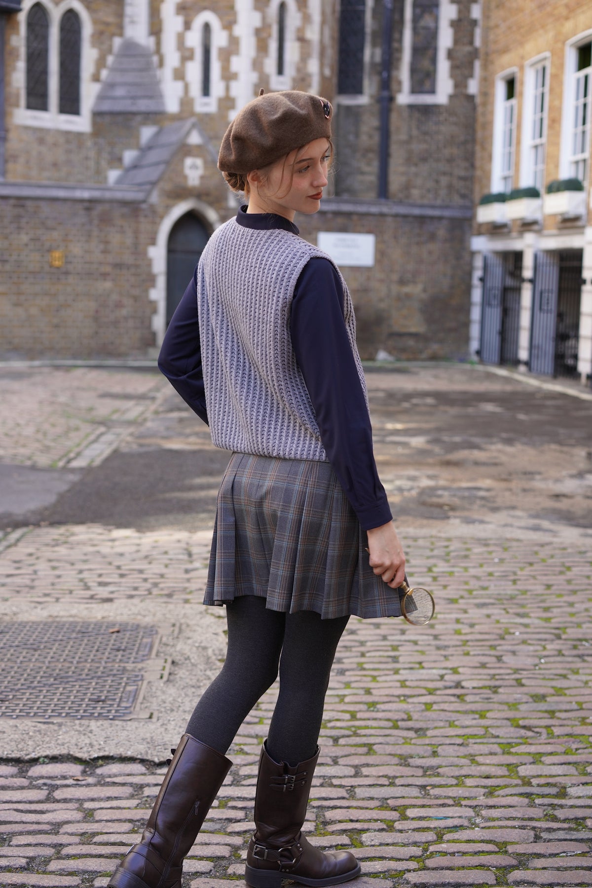 Alpine Cottage Knit Vest (Grey)