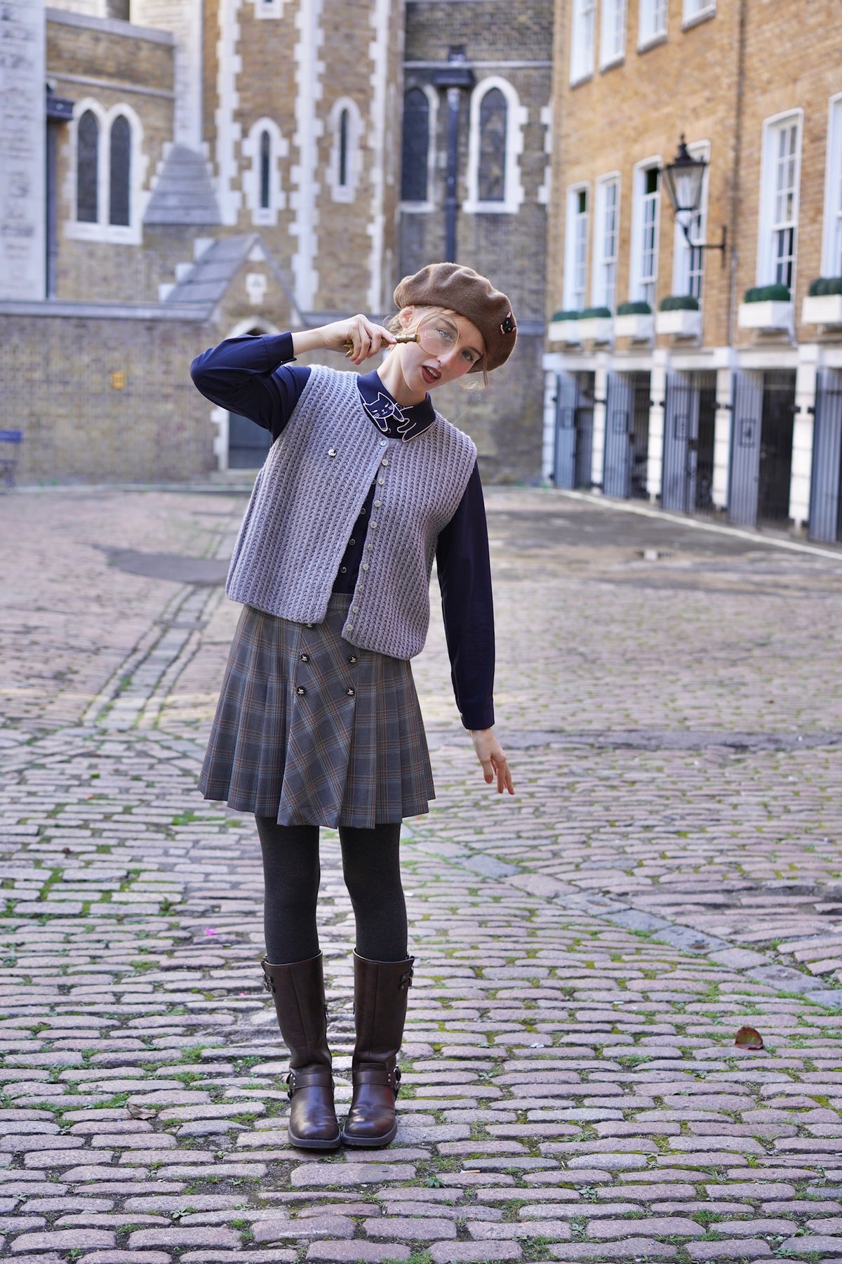 Alpine Cottage Knit Vest (Grey)