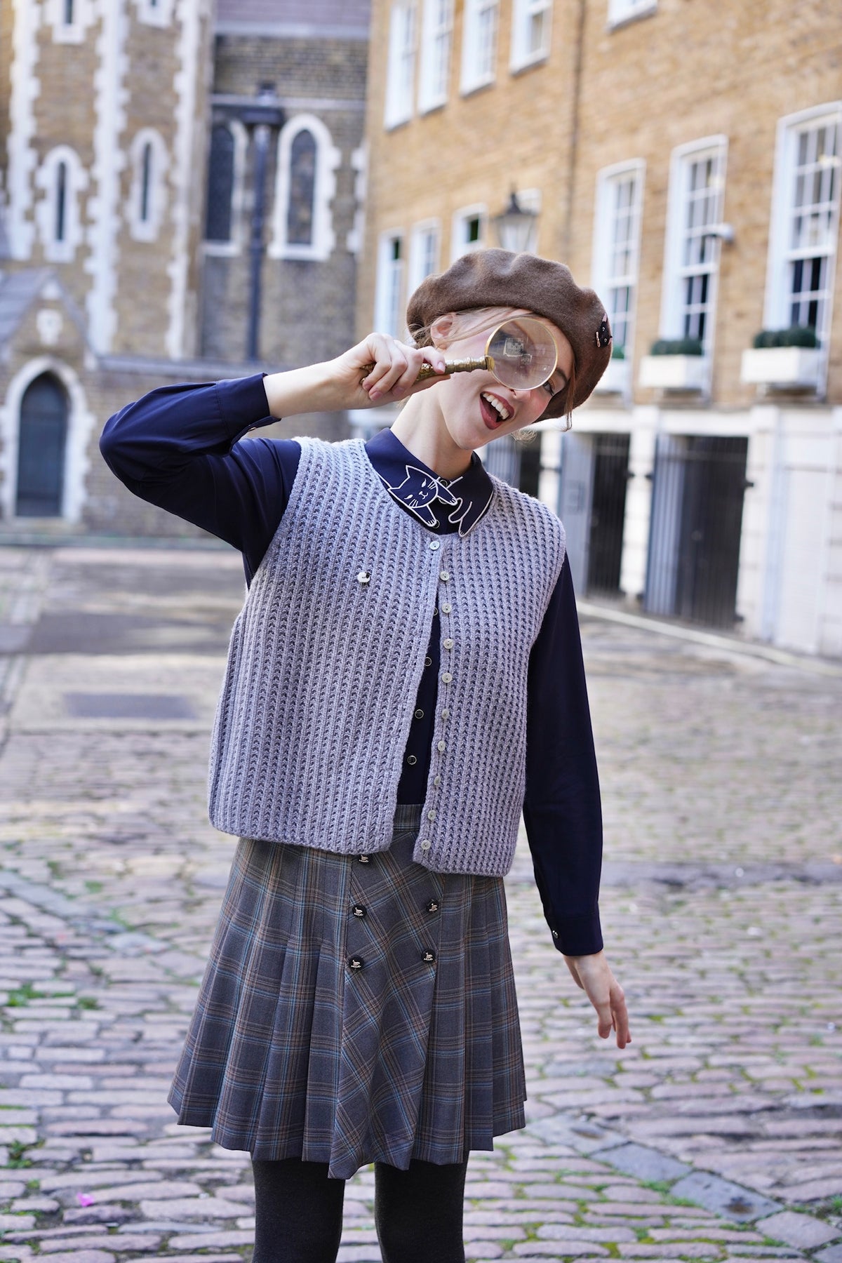 Alpine Cottage Knit Vest (Grey)