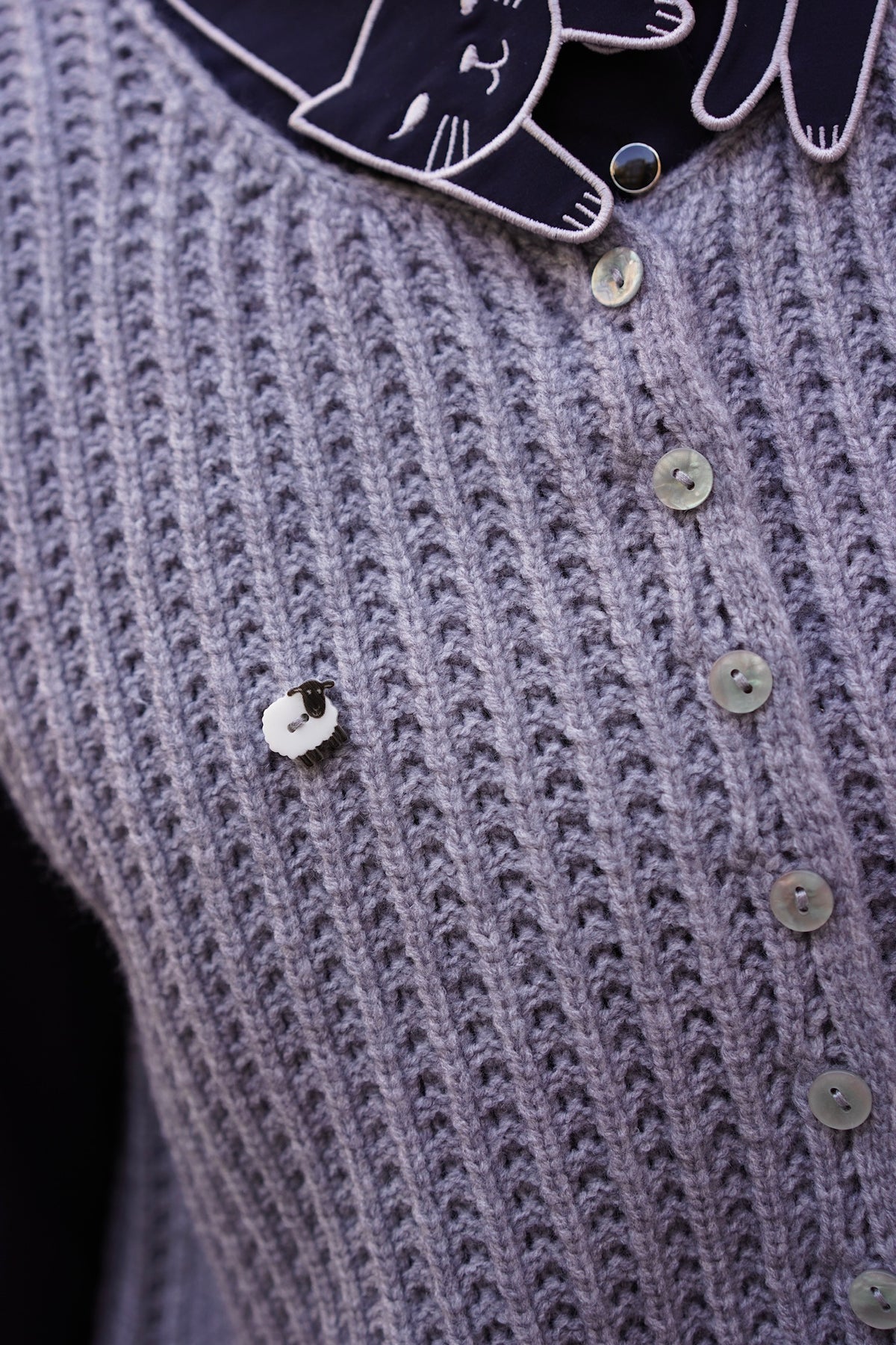 Alpine Cottage Knit Vest (Grey)
