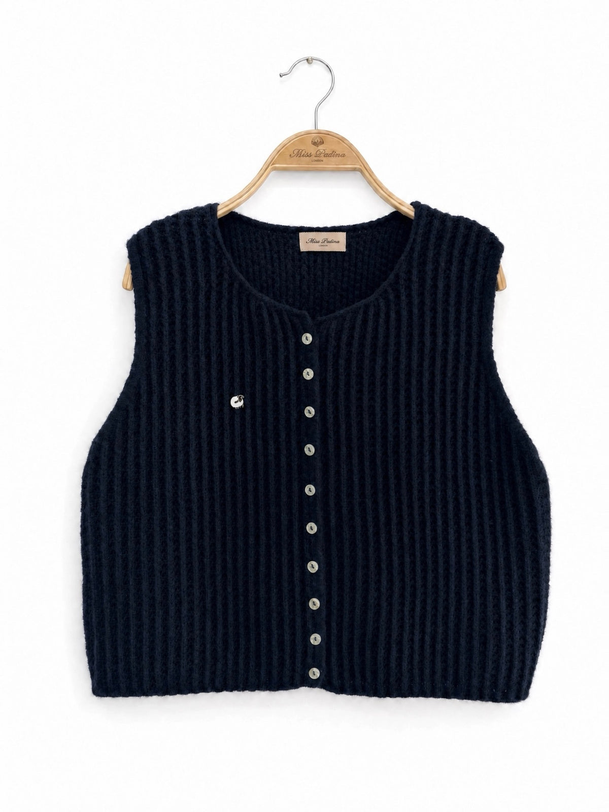 Alpine Cottage Knit Vest (Navy)