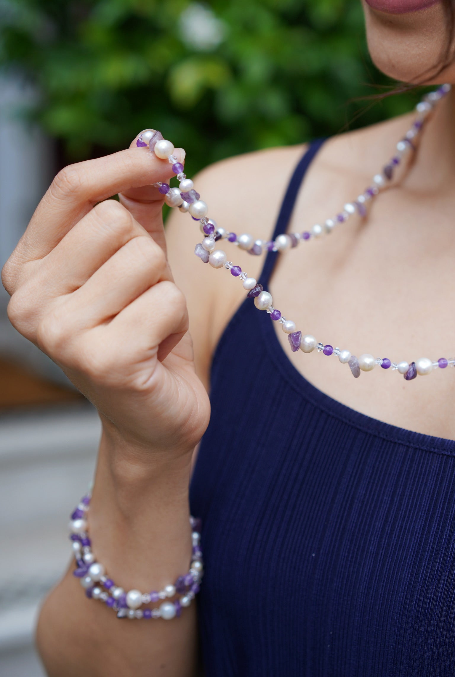 Amethyst Pearl Set