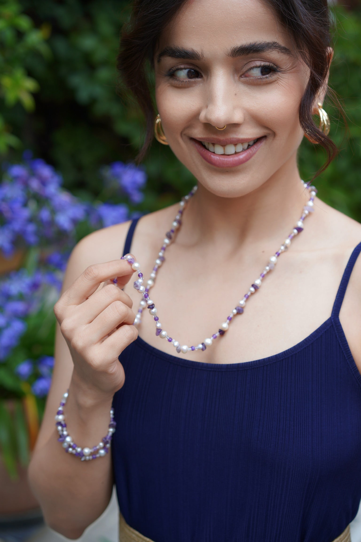 Amethyst Pearl Set