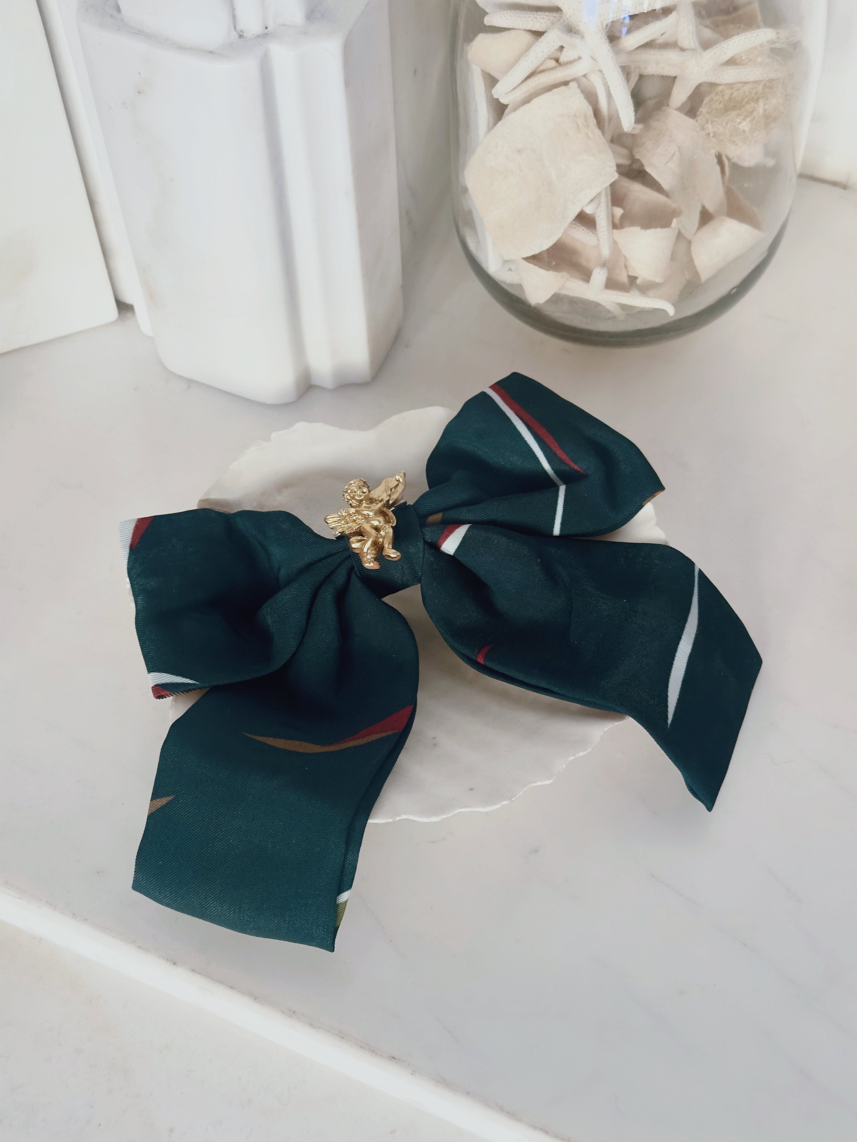 Angel Bow Hair Clip (Teal)