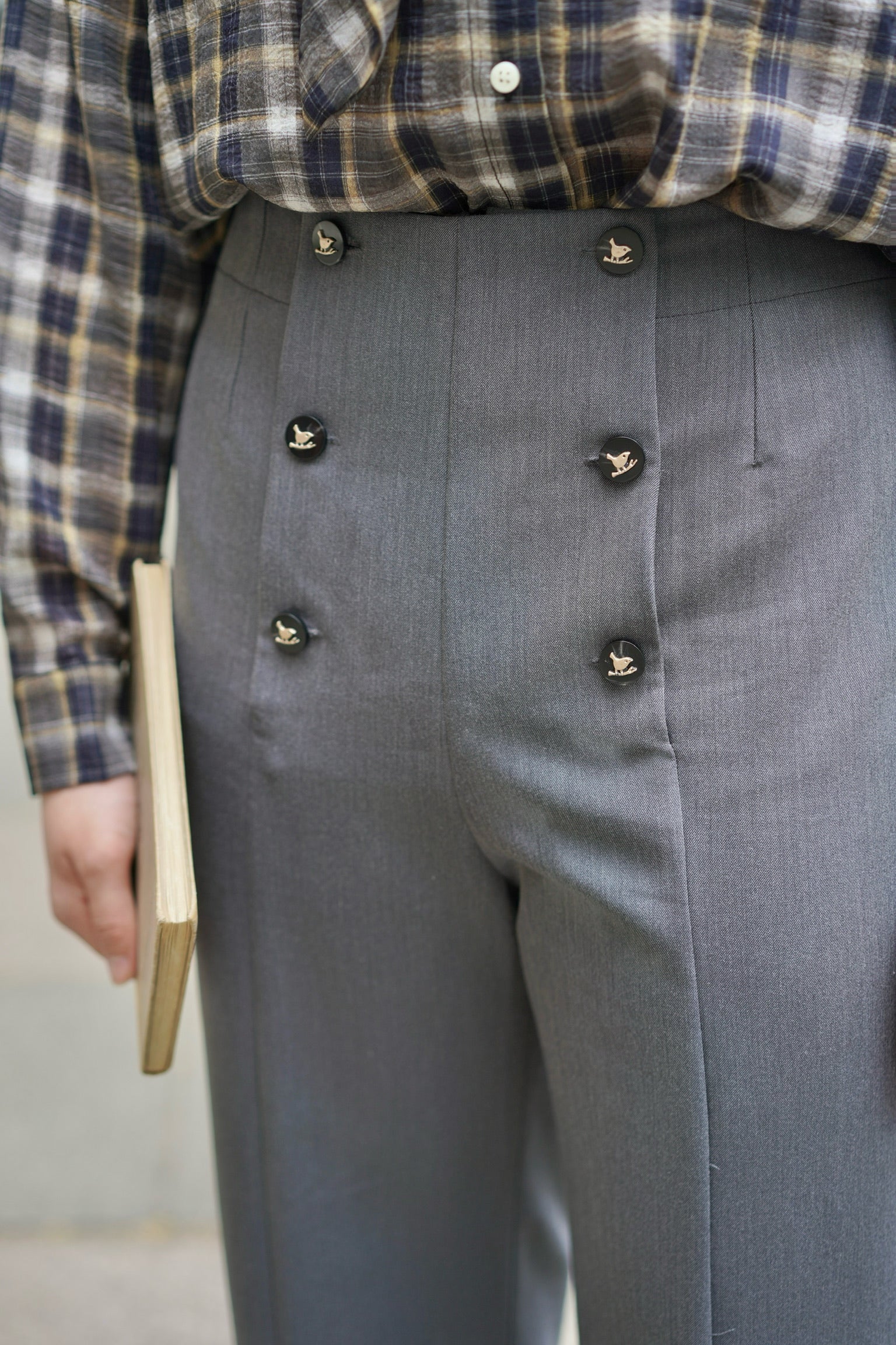 Annie Hall Tailored Trousers (Grey)