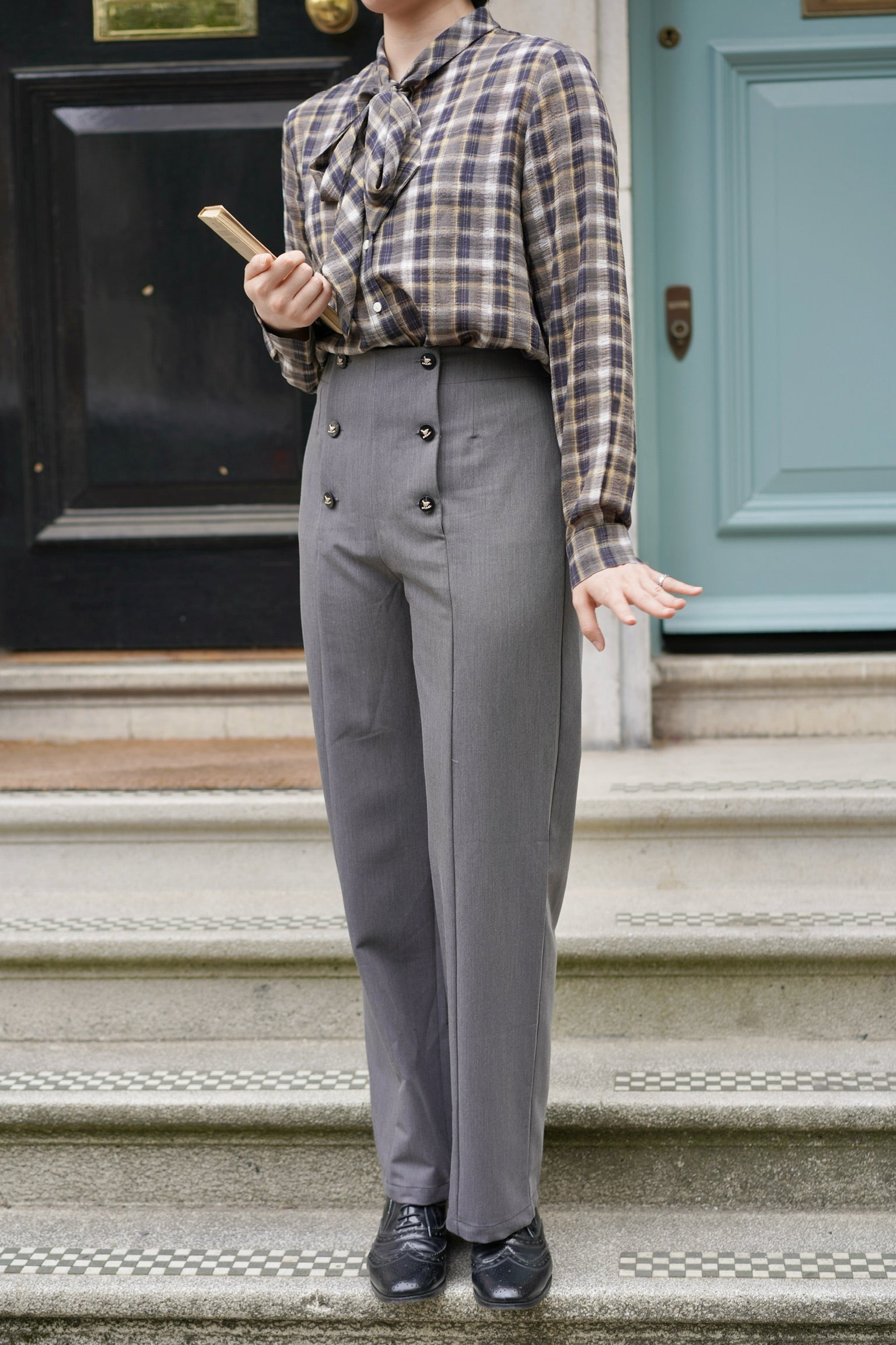 Annie Hall Tailored Trousers (Grey)