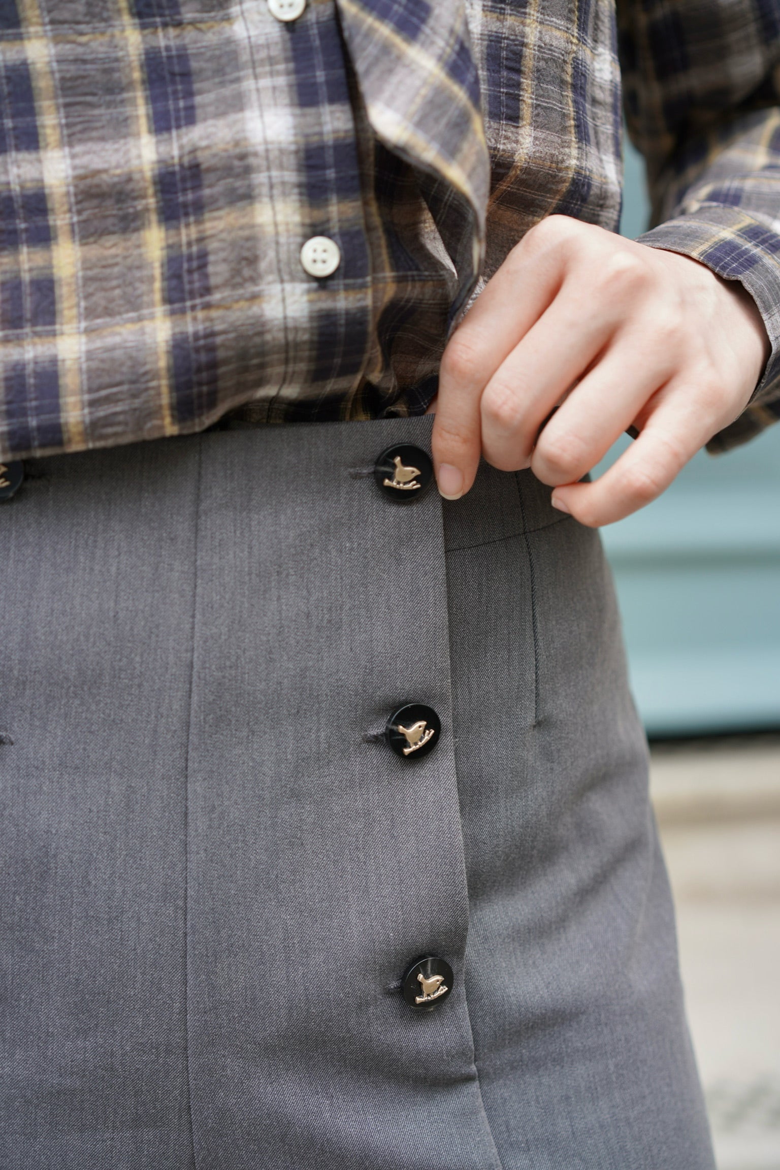 Annie Hall Tailored Trousers (Grey)
