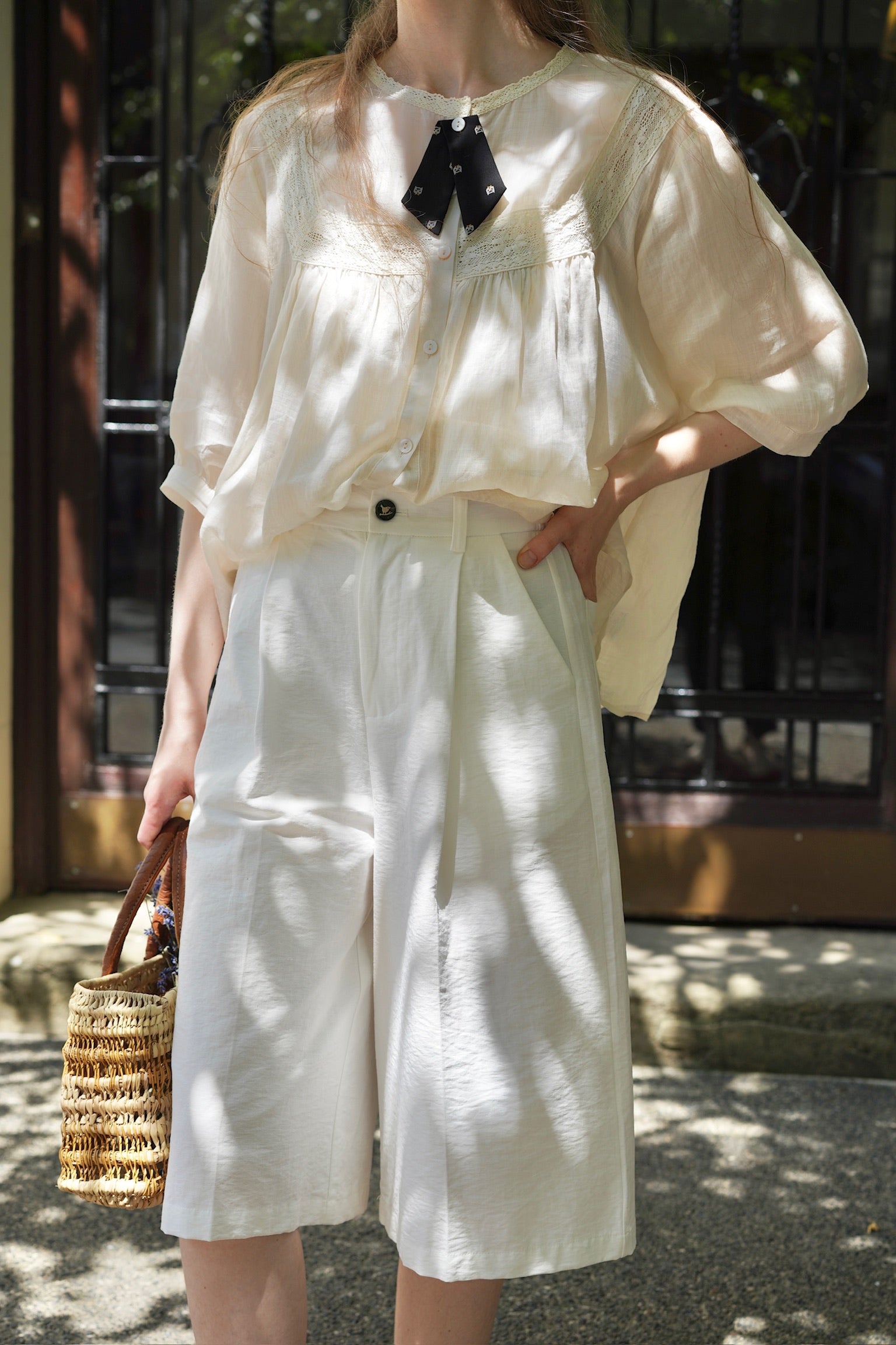 Gentleman Summer Suspender Culottes (White)