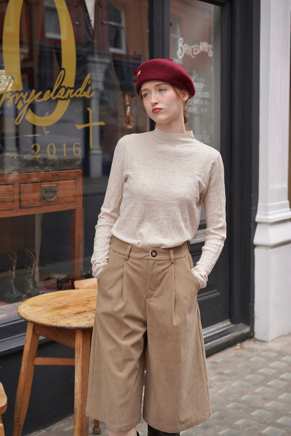 Autumn Grove Knit Top (Beige)